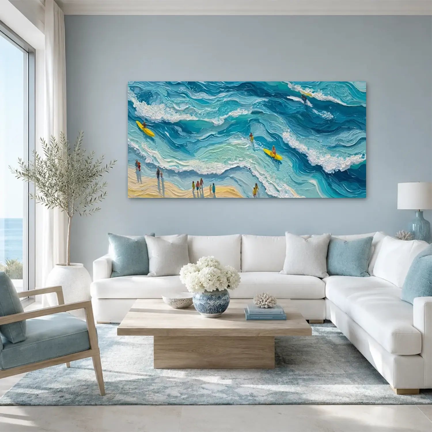 Surfing Sports Textured Wall Art #SC014