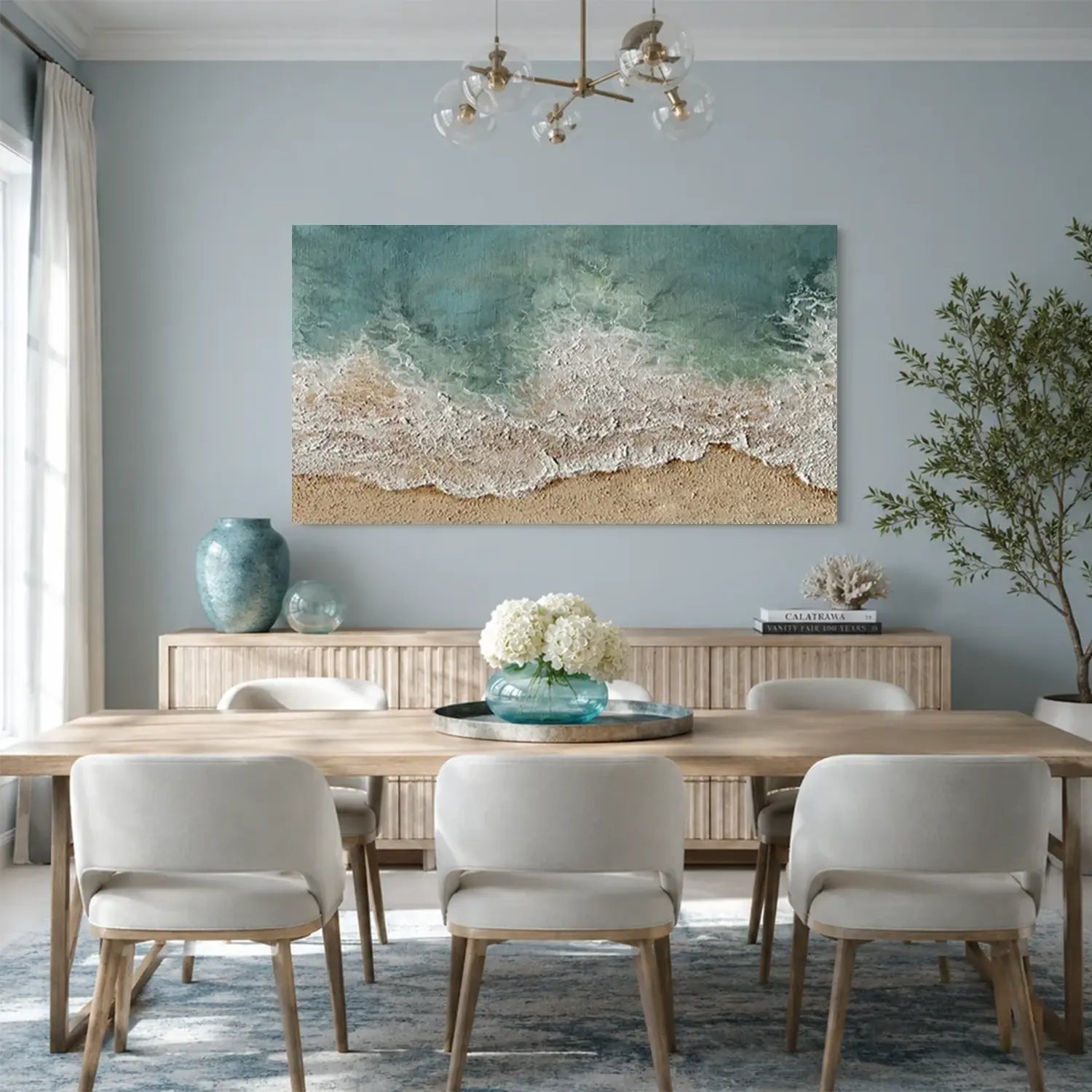 Ocean And Sky Textured Painting Canvas #OS052