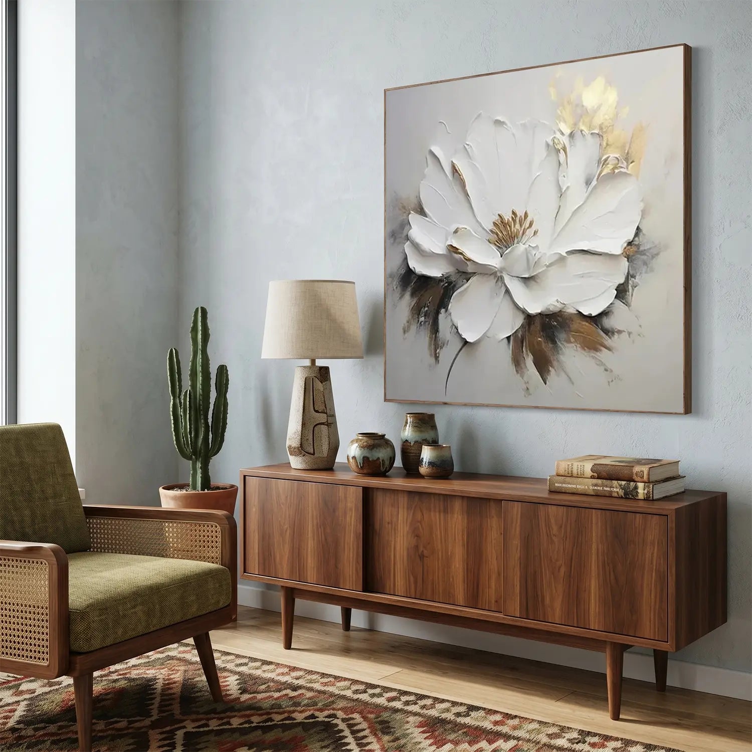 Flower Textured Painting Canvas
