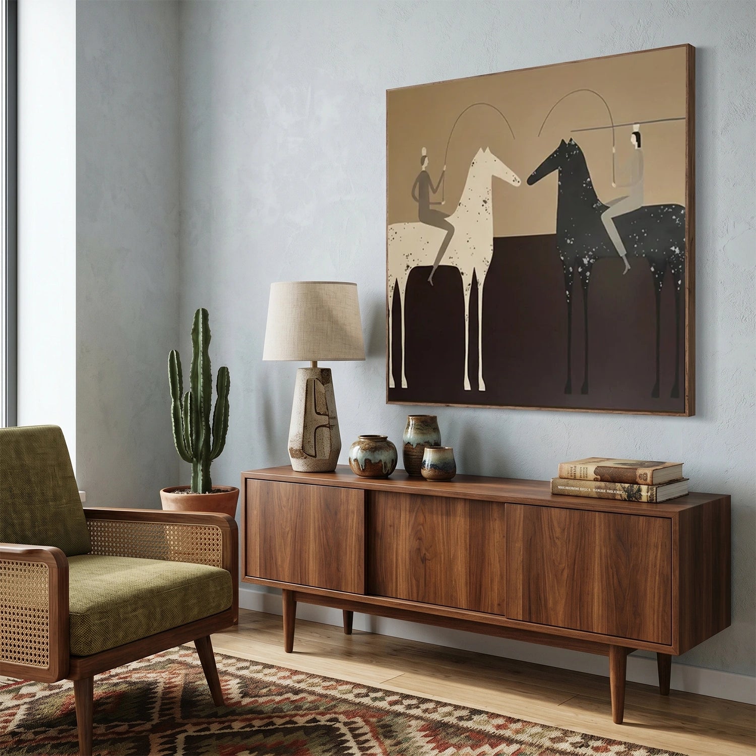 Vintage Americana Art | Rustic Duel