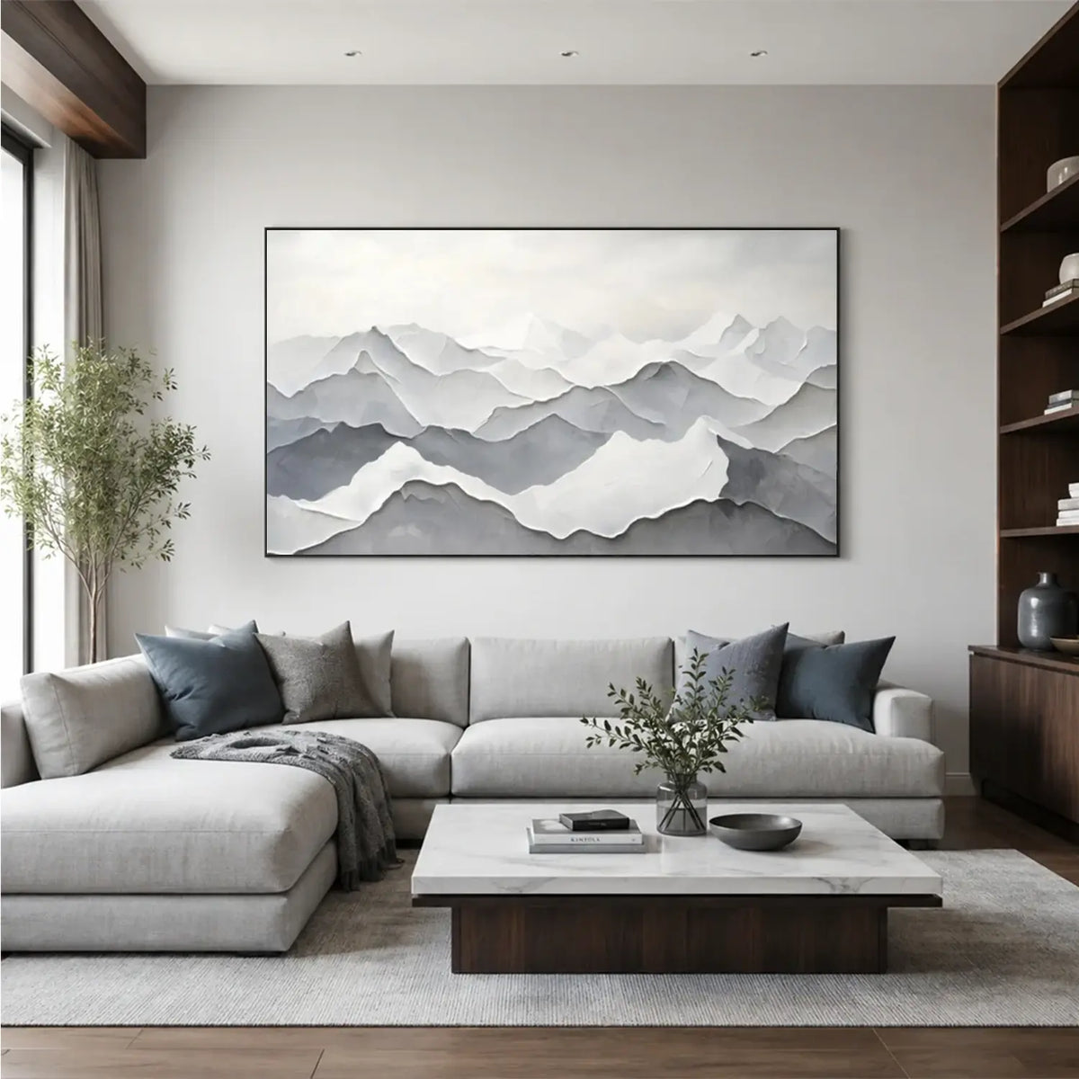Minimalist Mountain Textured Canvas Art #MM015