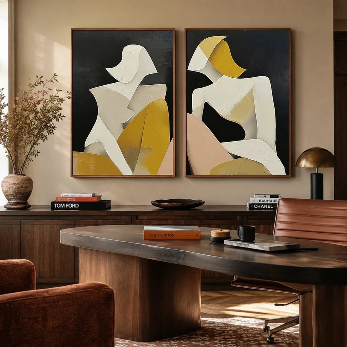 Abstract People Canvas Art Set of 2 #LA004