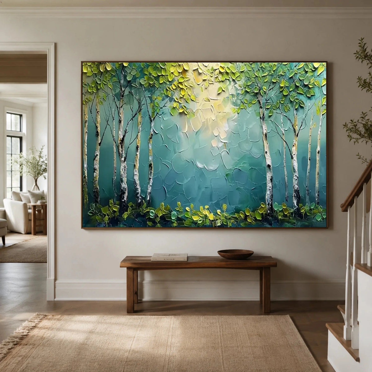Abstract Flower And Tree Textured Canvas Art #FT069