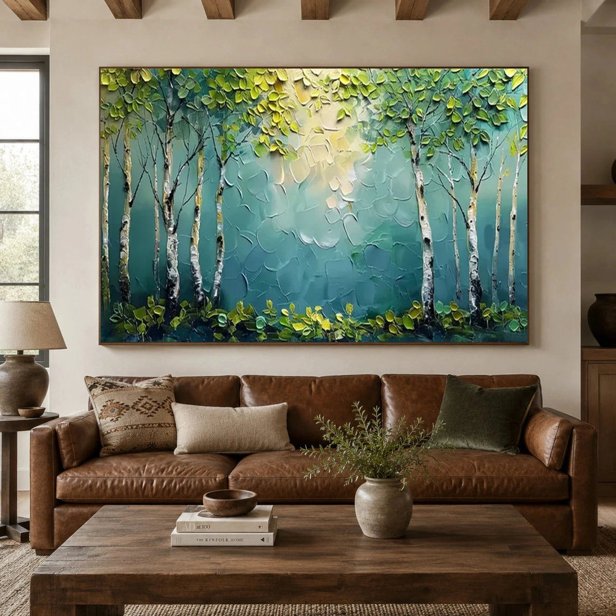 Abstract Flower And Tree Textured Canvas Art #FT069