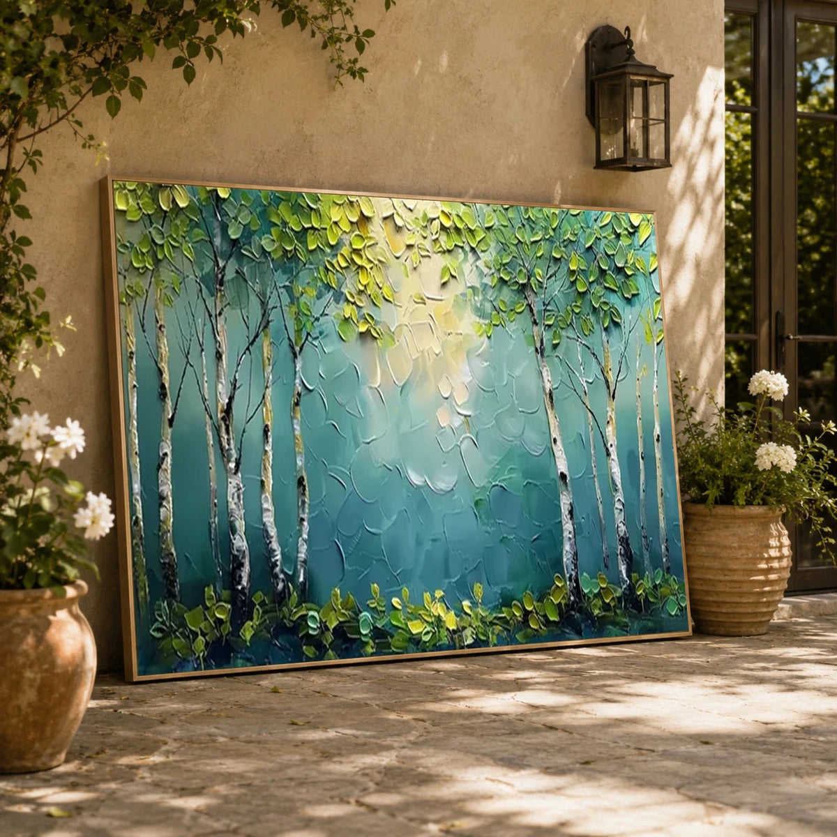 Abstract Flower And Tree Textured Canvas Art #FT069