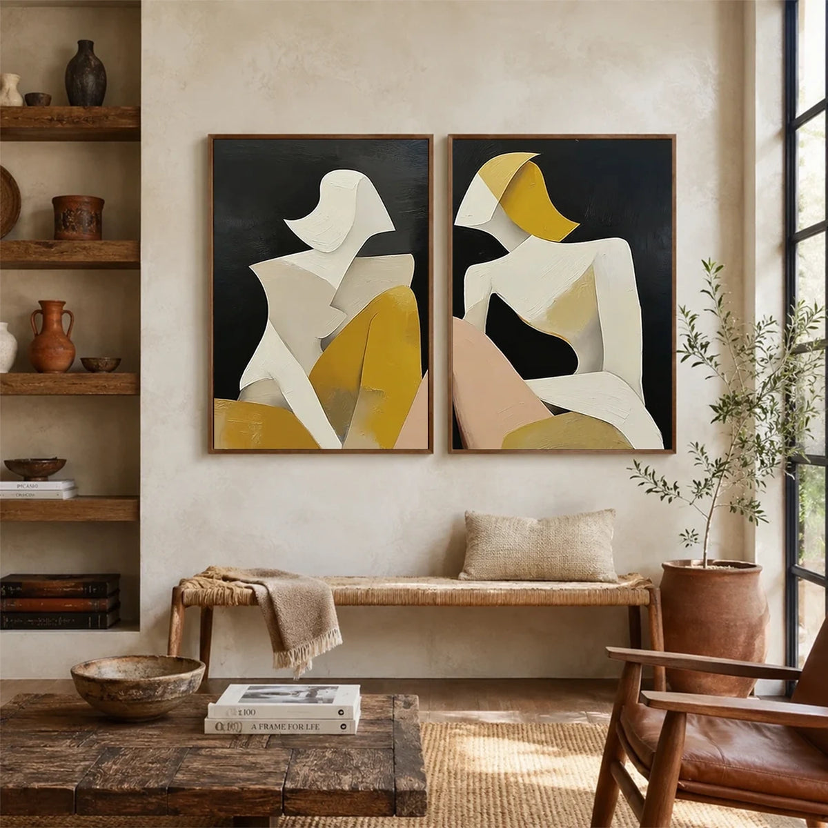 Abstract People Canvas Art Set of 2 #LA004