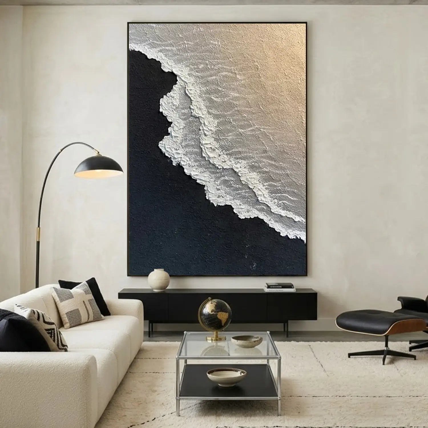 Ocean And Sky Abstract Textured Canvas Art