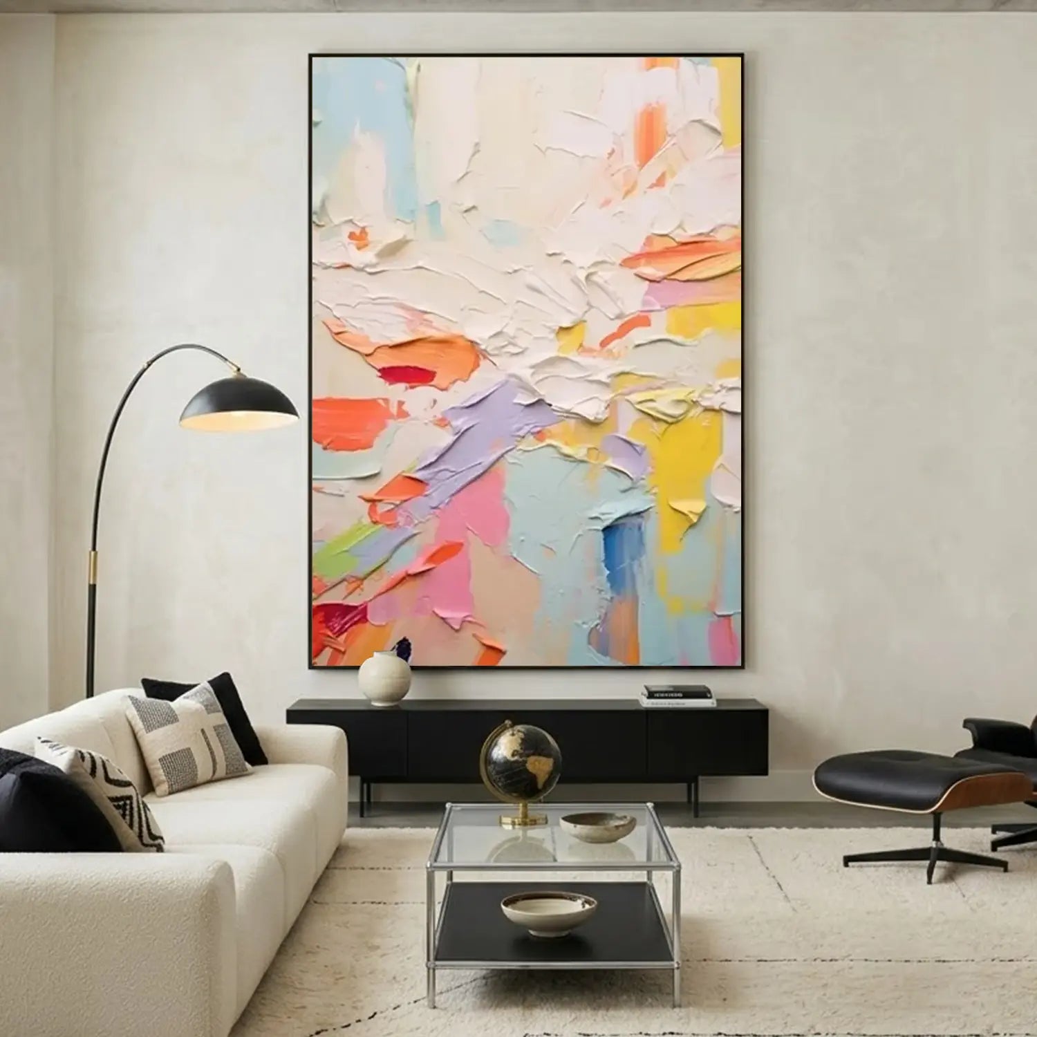 Colorful Abstract Textured Painting Canvas
