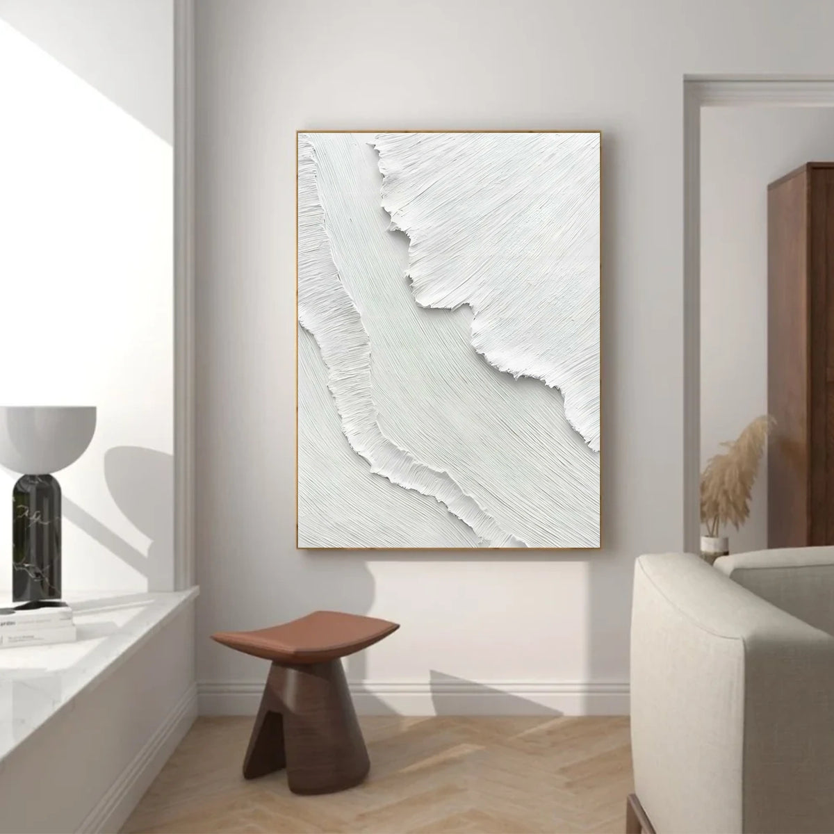 Minimalist Ocean And Sky Textured Canvas Art #OS060