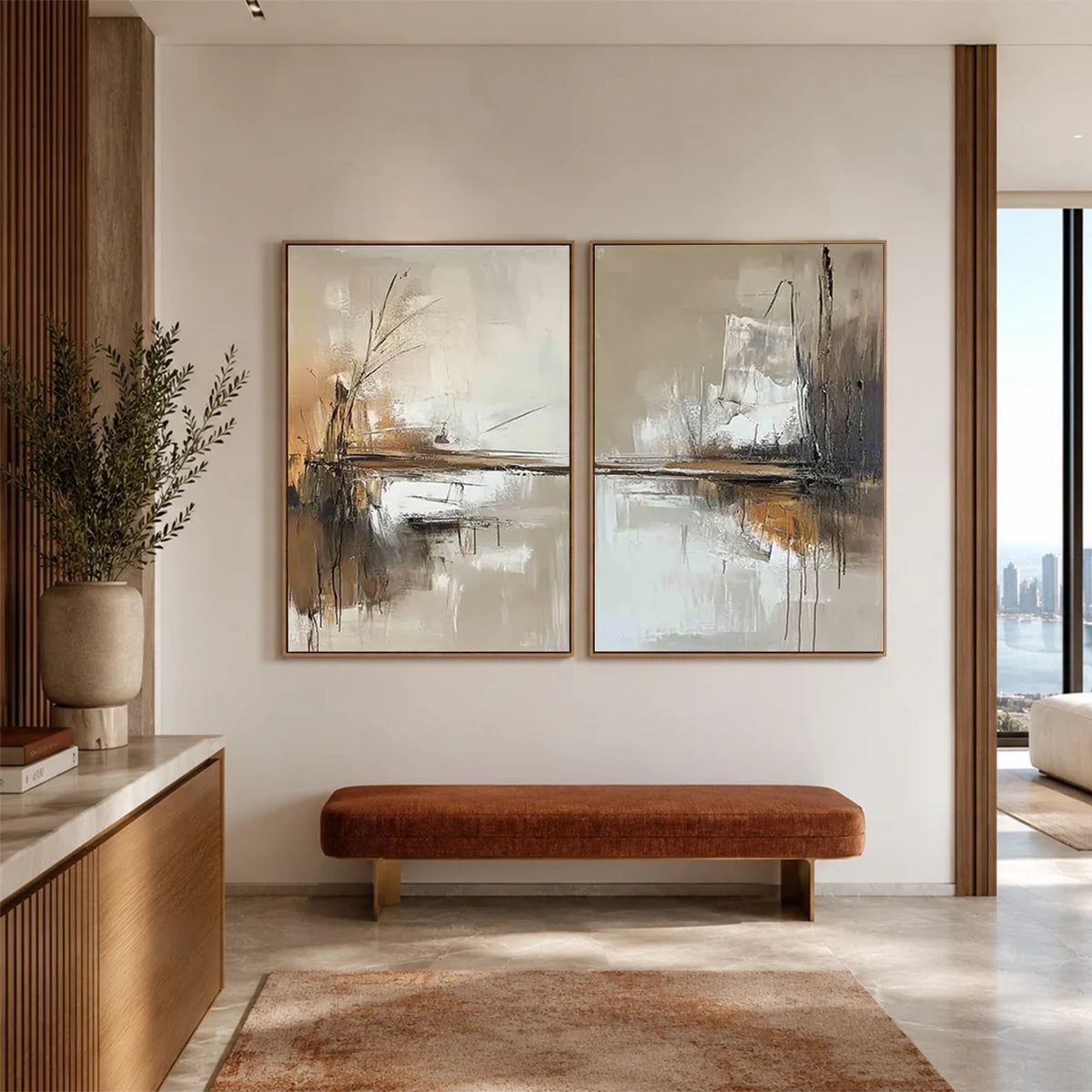 Abstract Canvas Wall Art Set of 2 #AW185