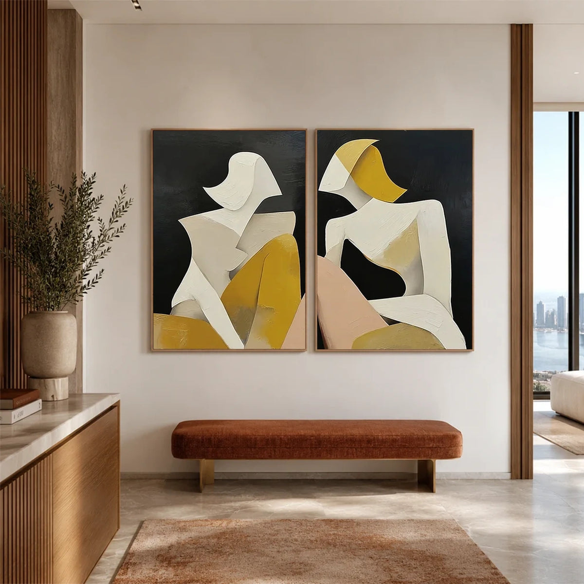 Abstract People Canvas Art Set of 2 #LA004