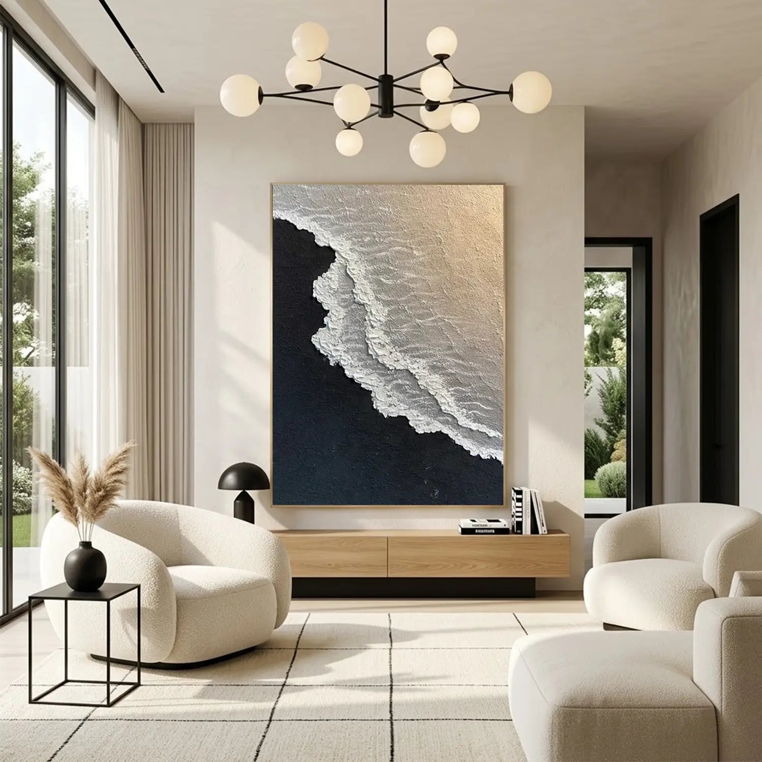 Ocean And Sky Abstract Textured Canvas Art