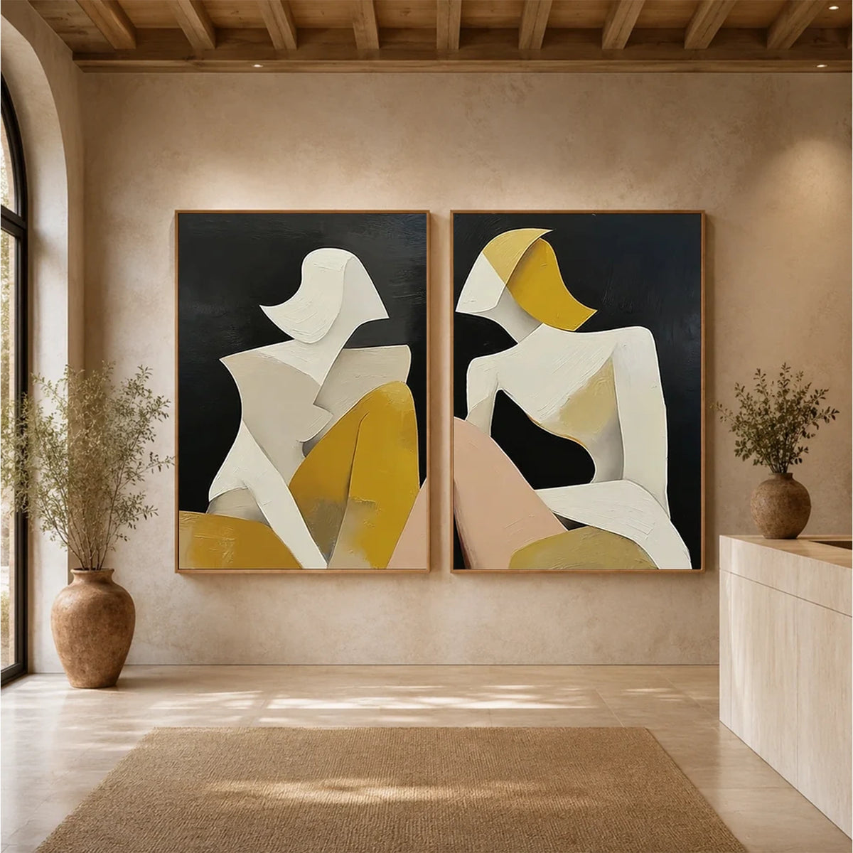 Abstract People Canvas Art Set of 2 #LA004