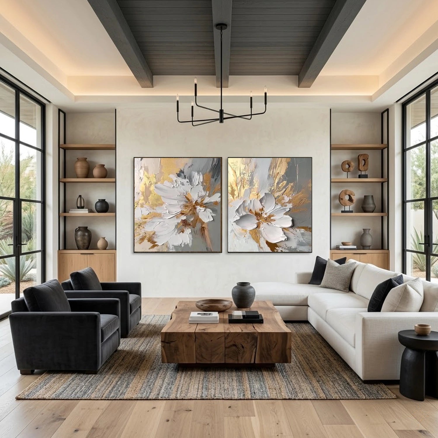 Flower & Tree Abstract Wall Art Set of 2 #ML201
