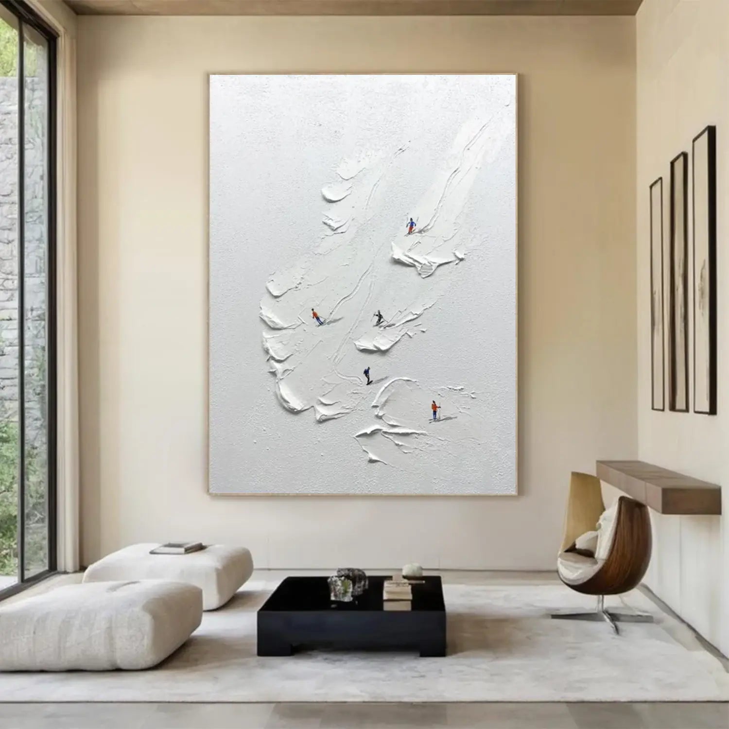 Skiing Sports Textured Wall Art #SC029