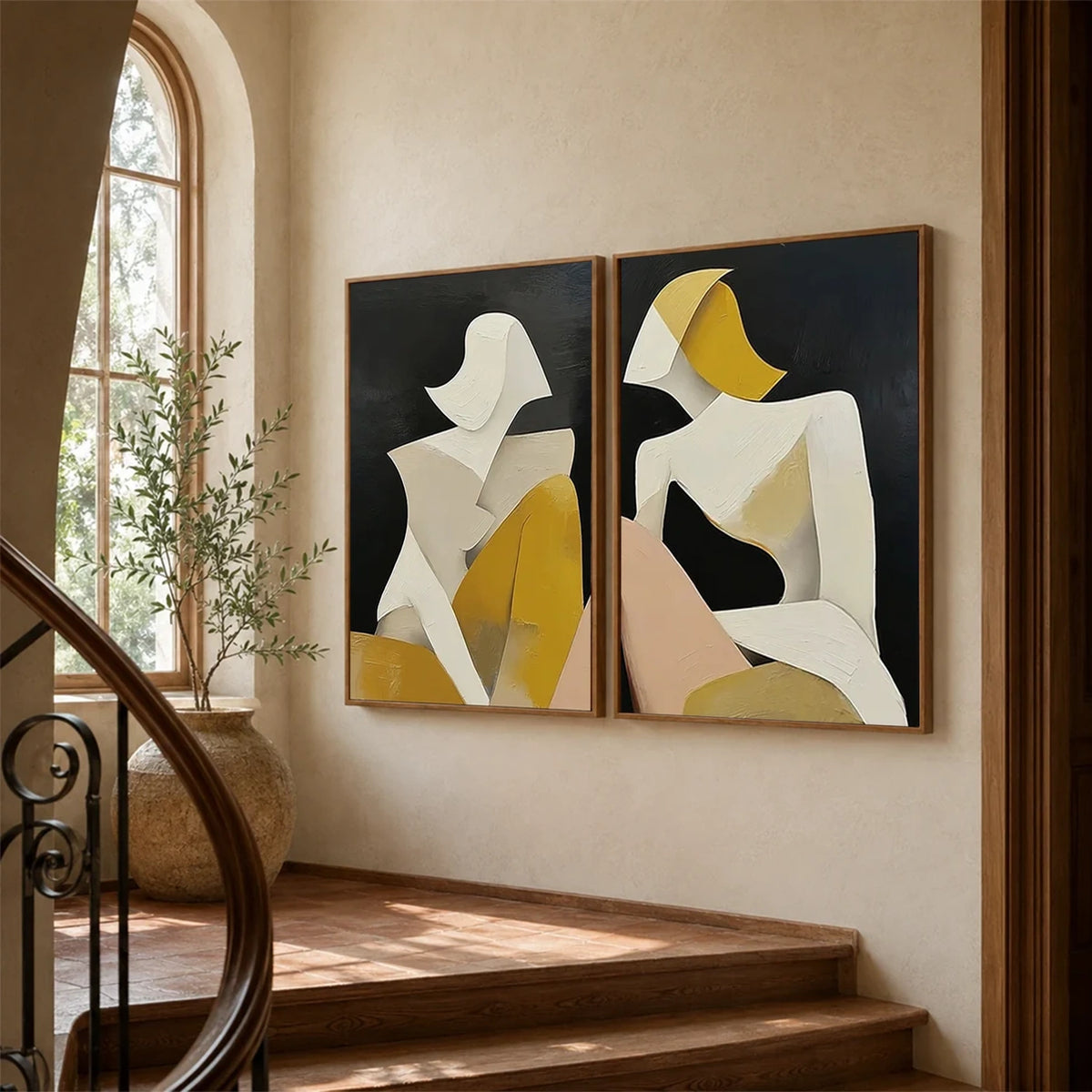 Abstract People Canvas Art Set of 2 #LA004