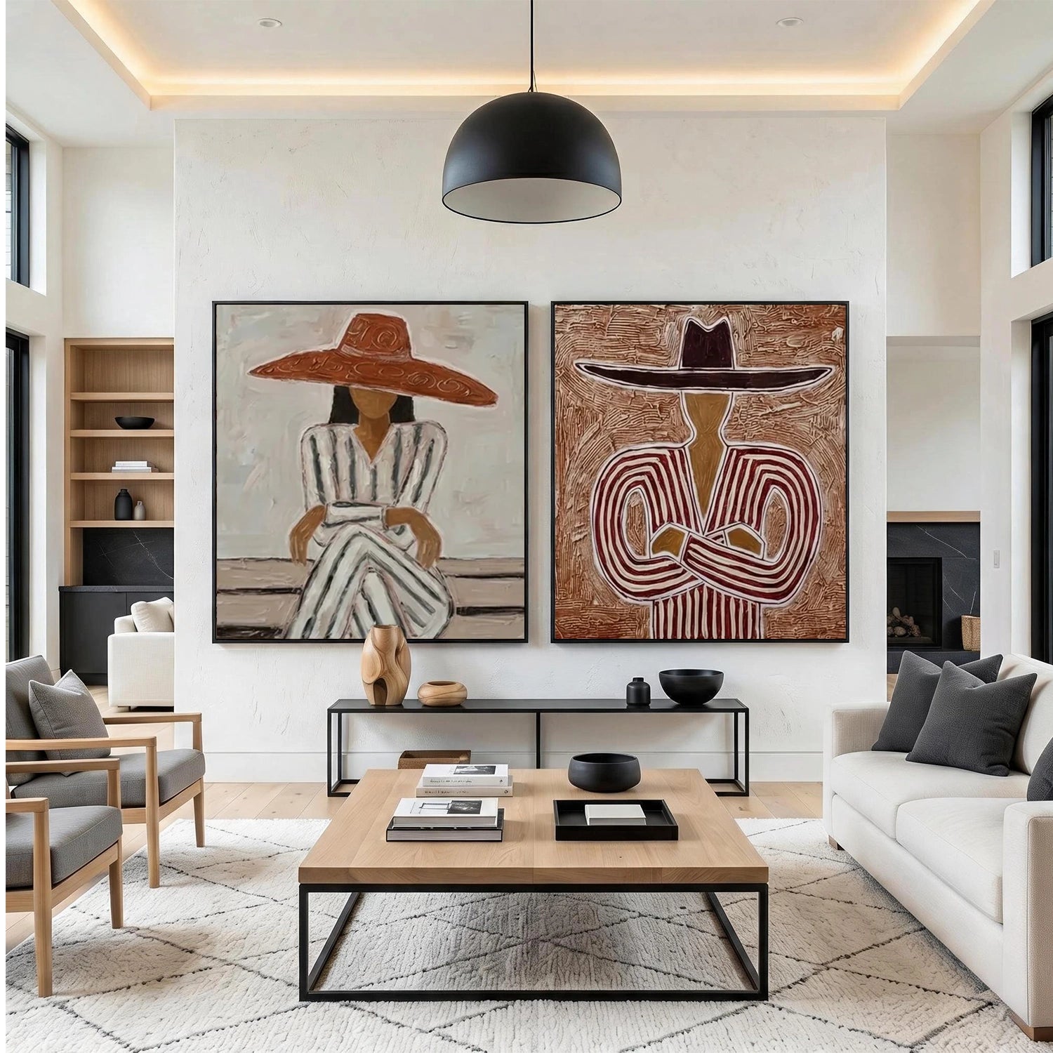 Vintage Americana Art | Duet in Ochre