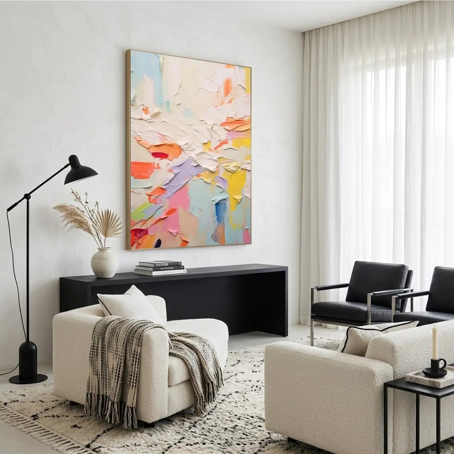 Colorful Abstract Textured Painting Canvas