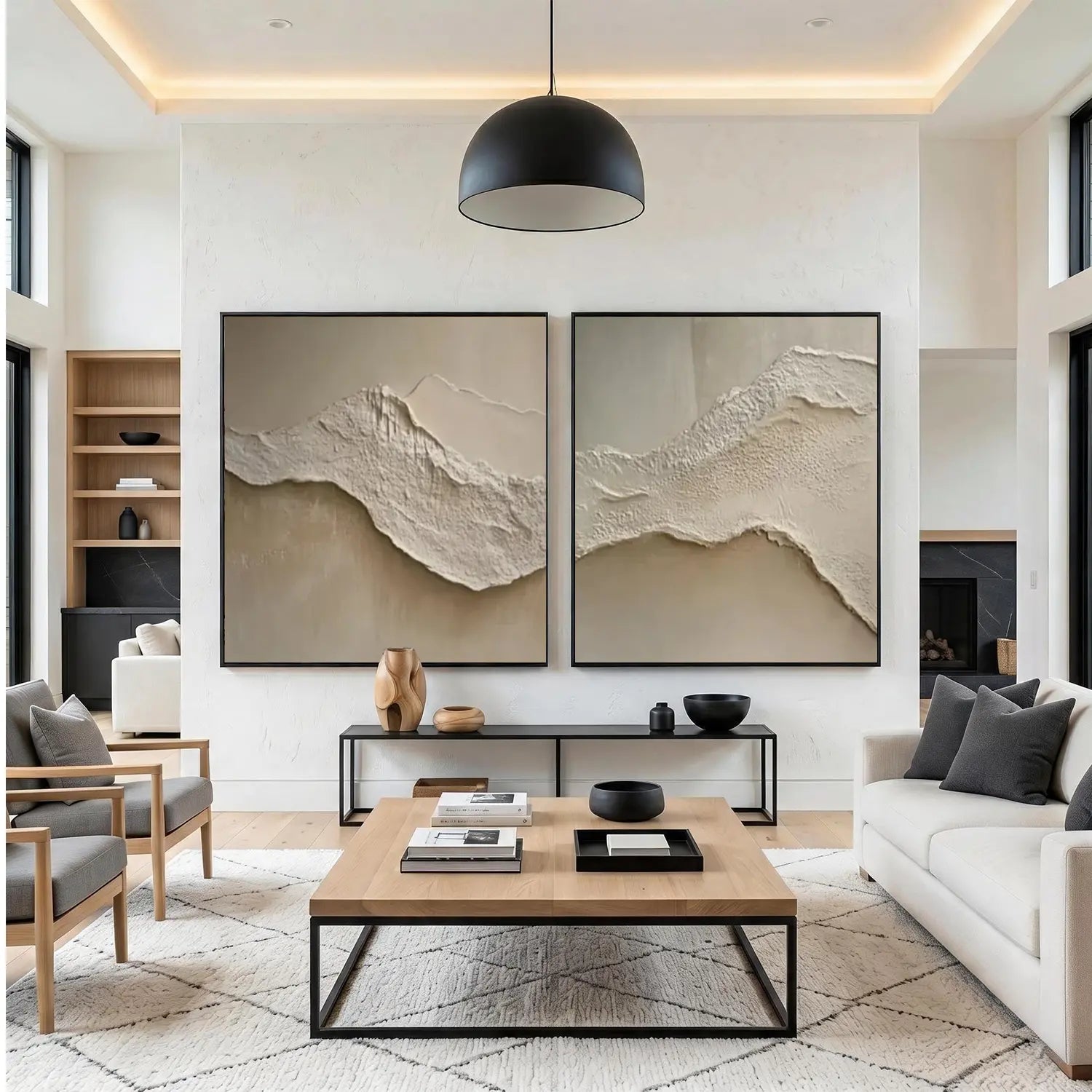 Ocean Abstract Textured Wall Art Set of 2