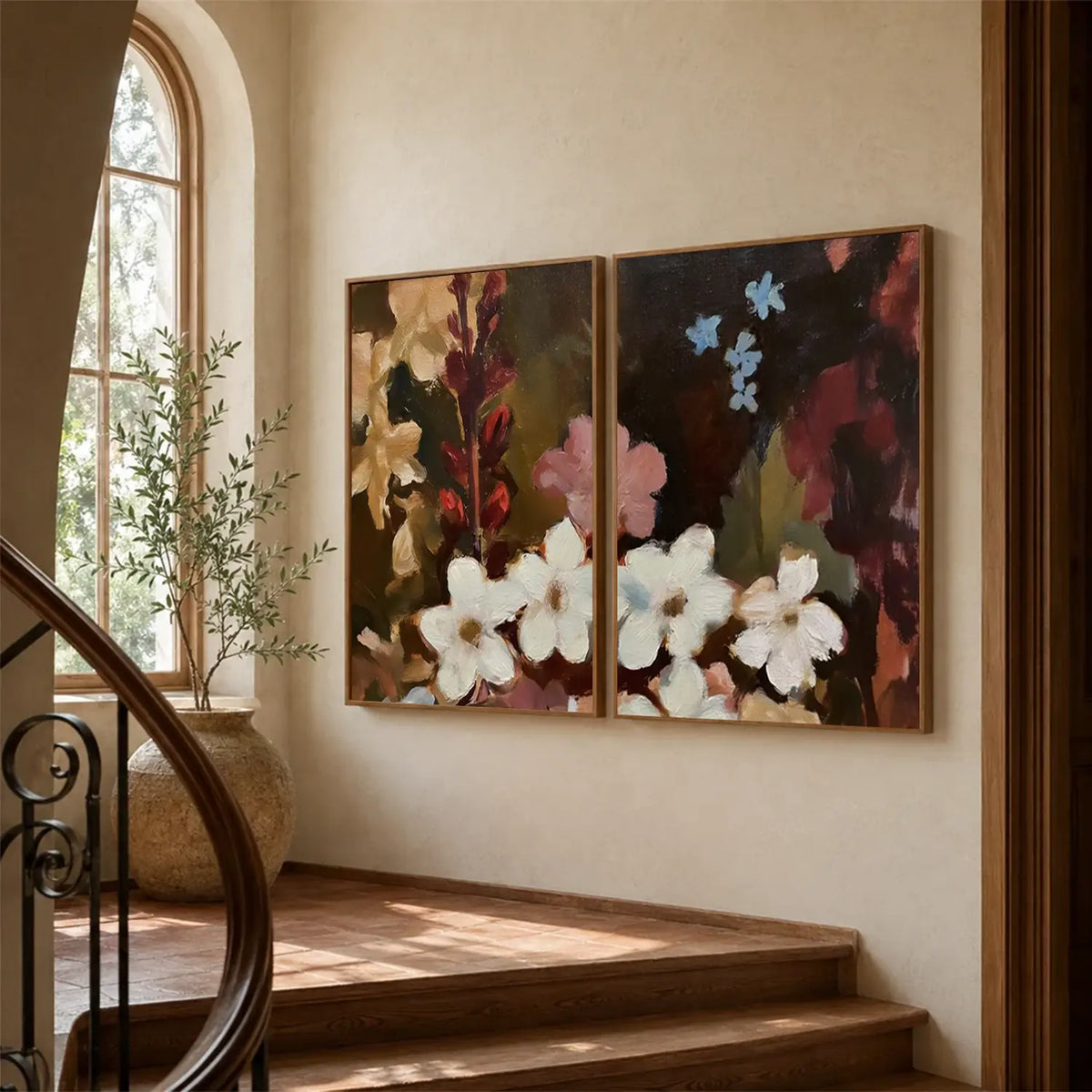 Flower Abstract Wall Art Set of 2 #FT042