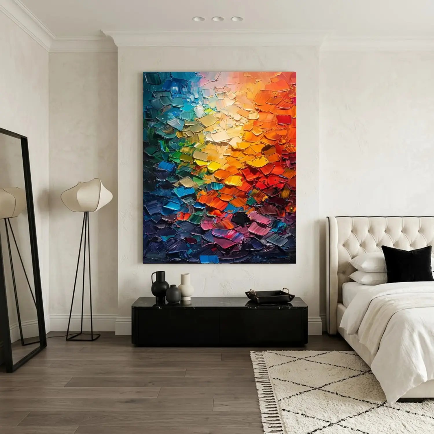 Colorful Abstract Textured Painting Canvas