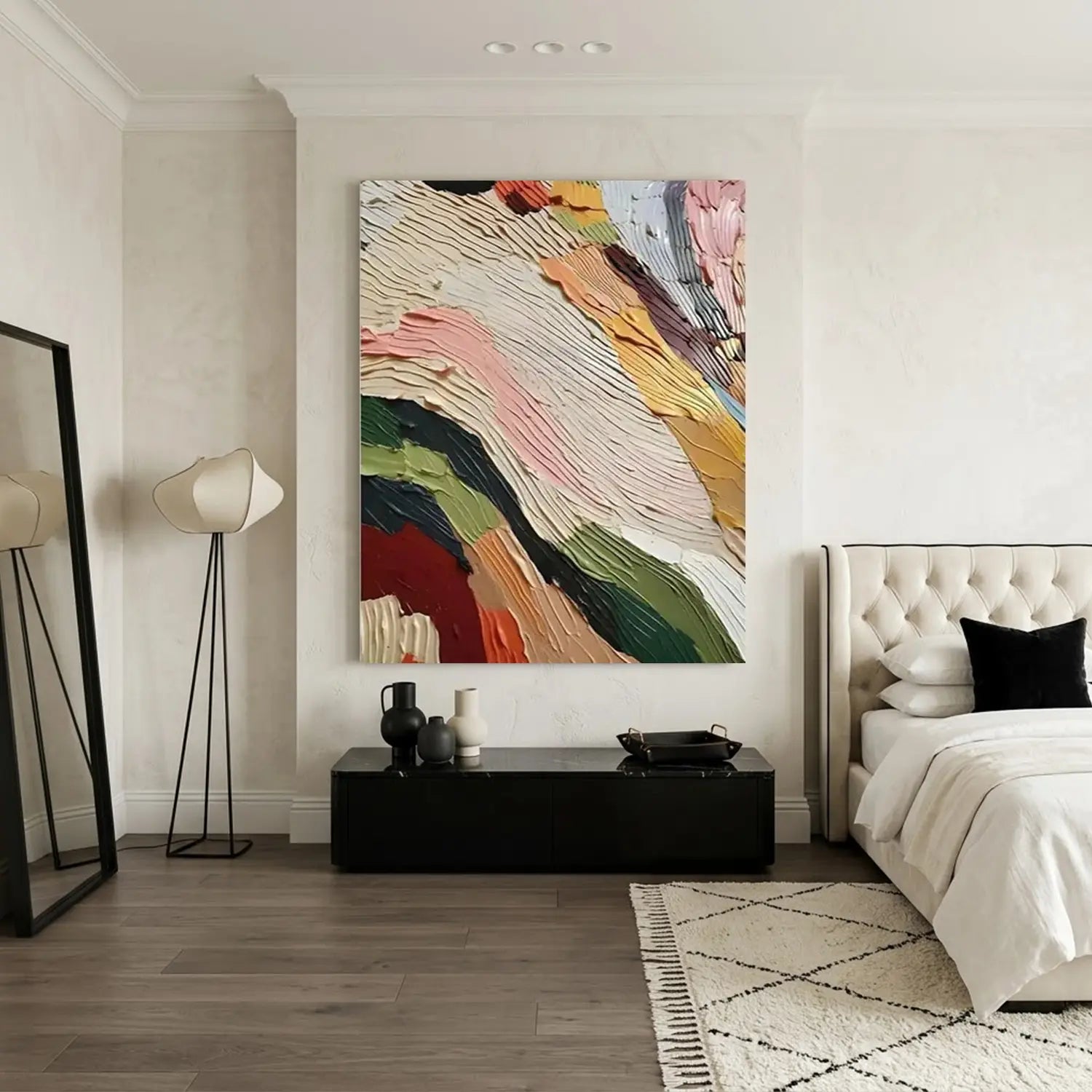Colorful Abstract Textured Painting Canvas