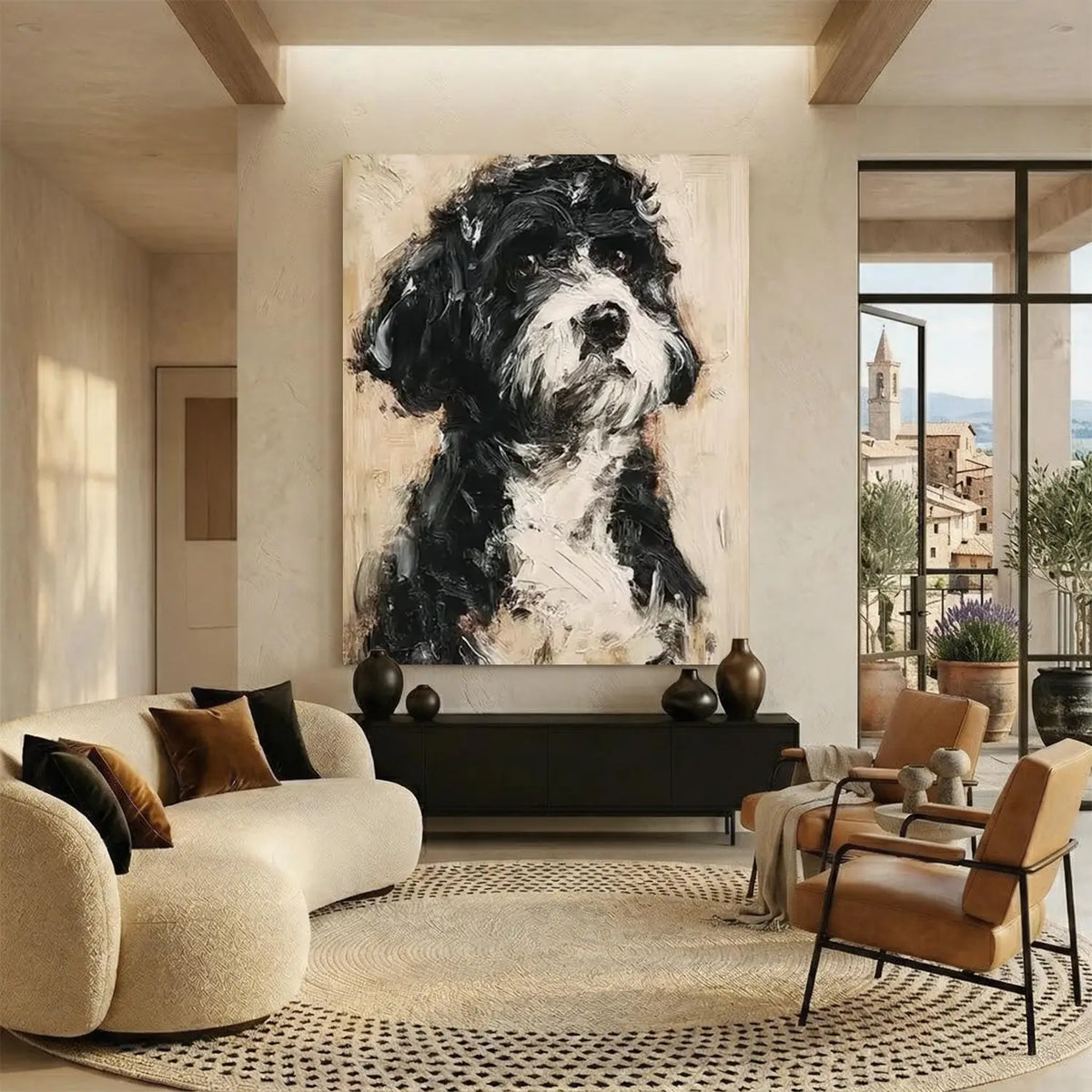 Abstract Animal Dog Textured Wall Art #AA033