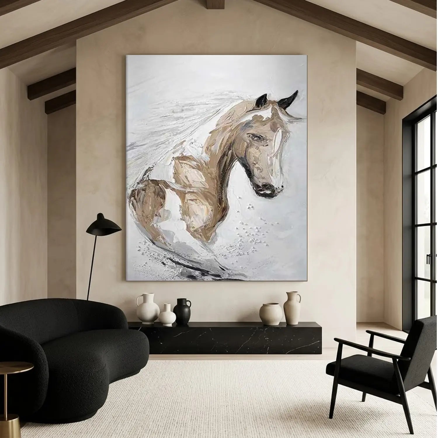 Abstract Animal Horse Textured Wall Art