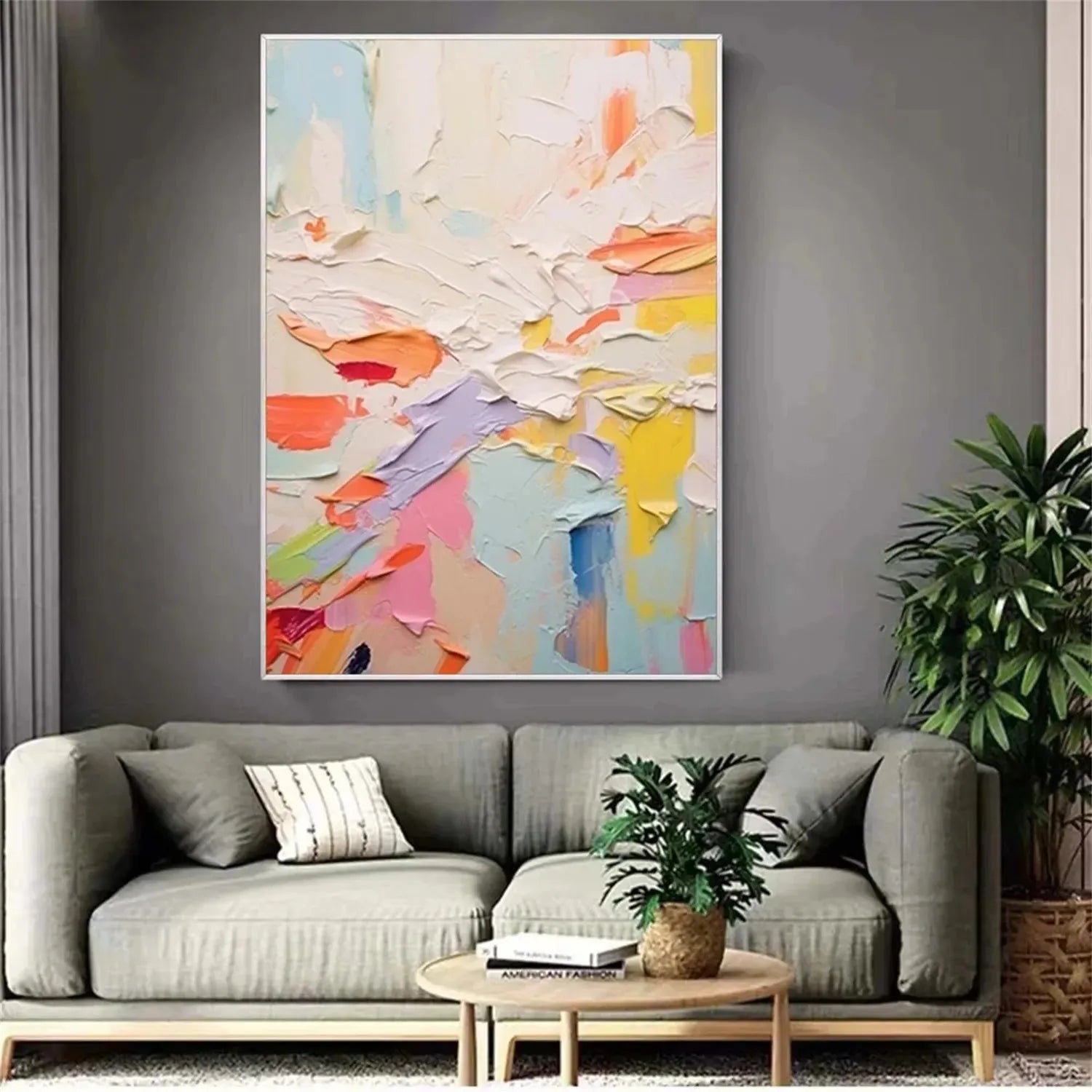 Colorful Abstract Textured Painting Canvas #AT007