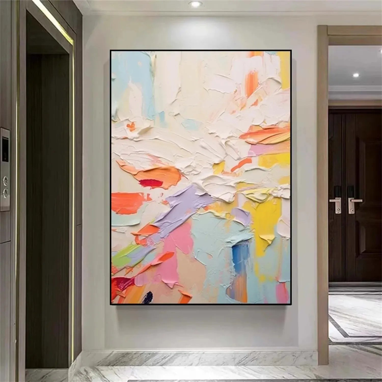 Colorful Abstract Textured Painting Canvas #AT007