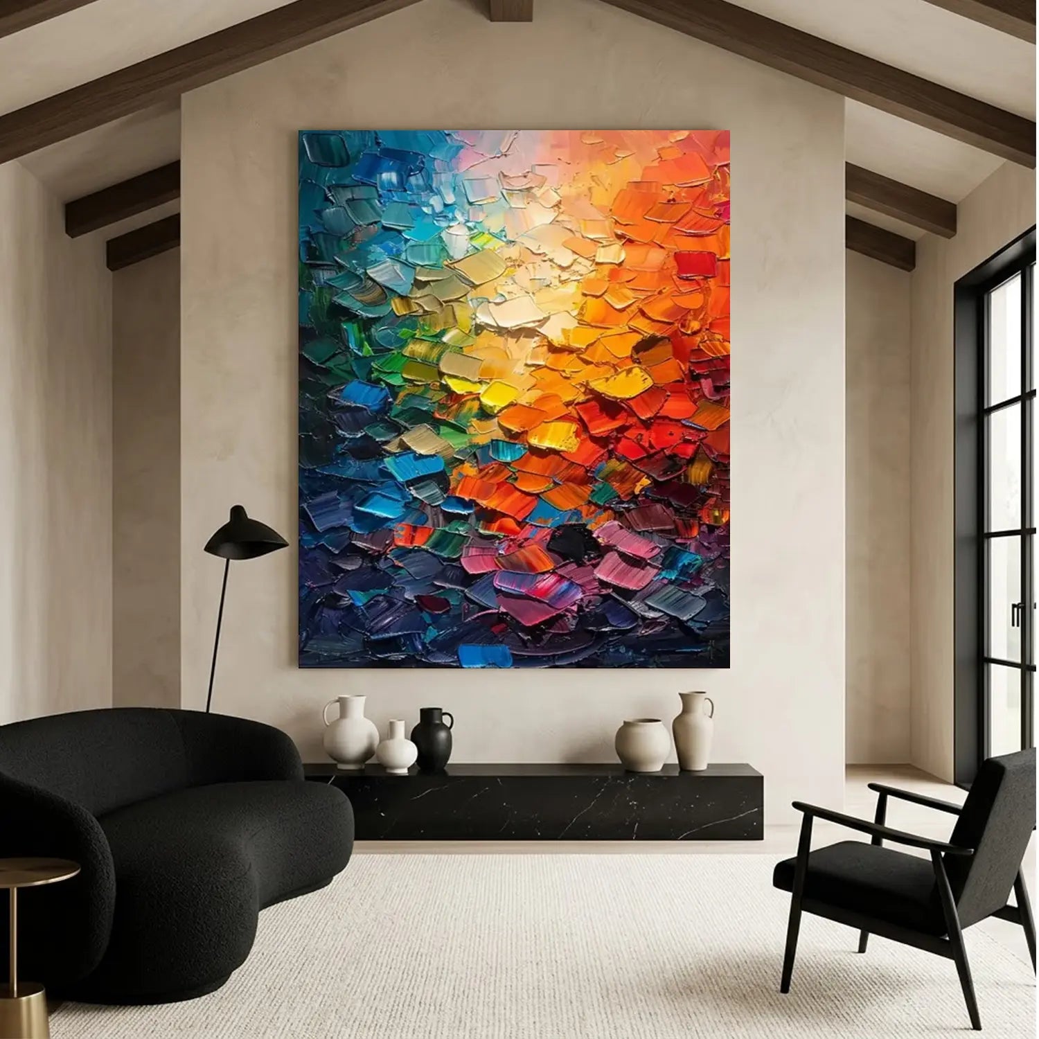 Colorful Abstract Textured Painting Canvas