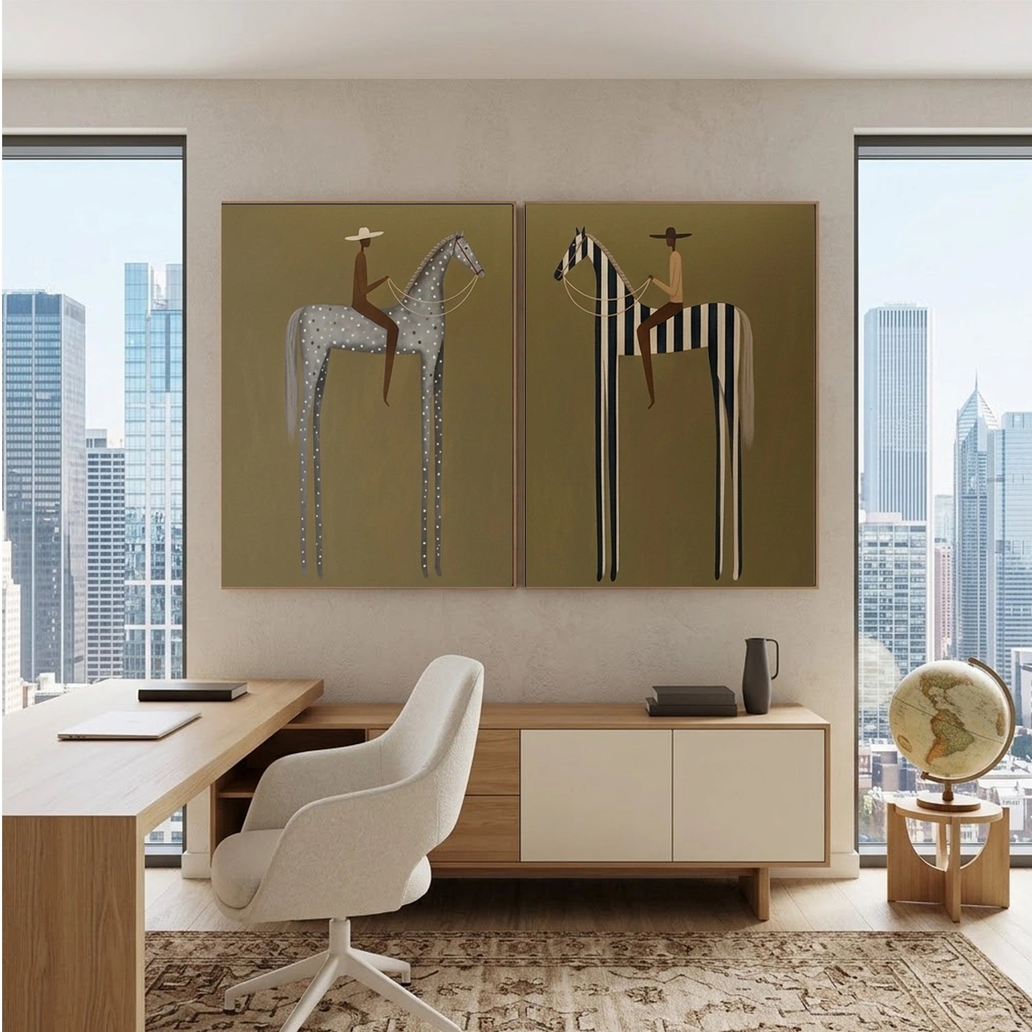 Vintage Americana Art | Spot Stripe