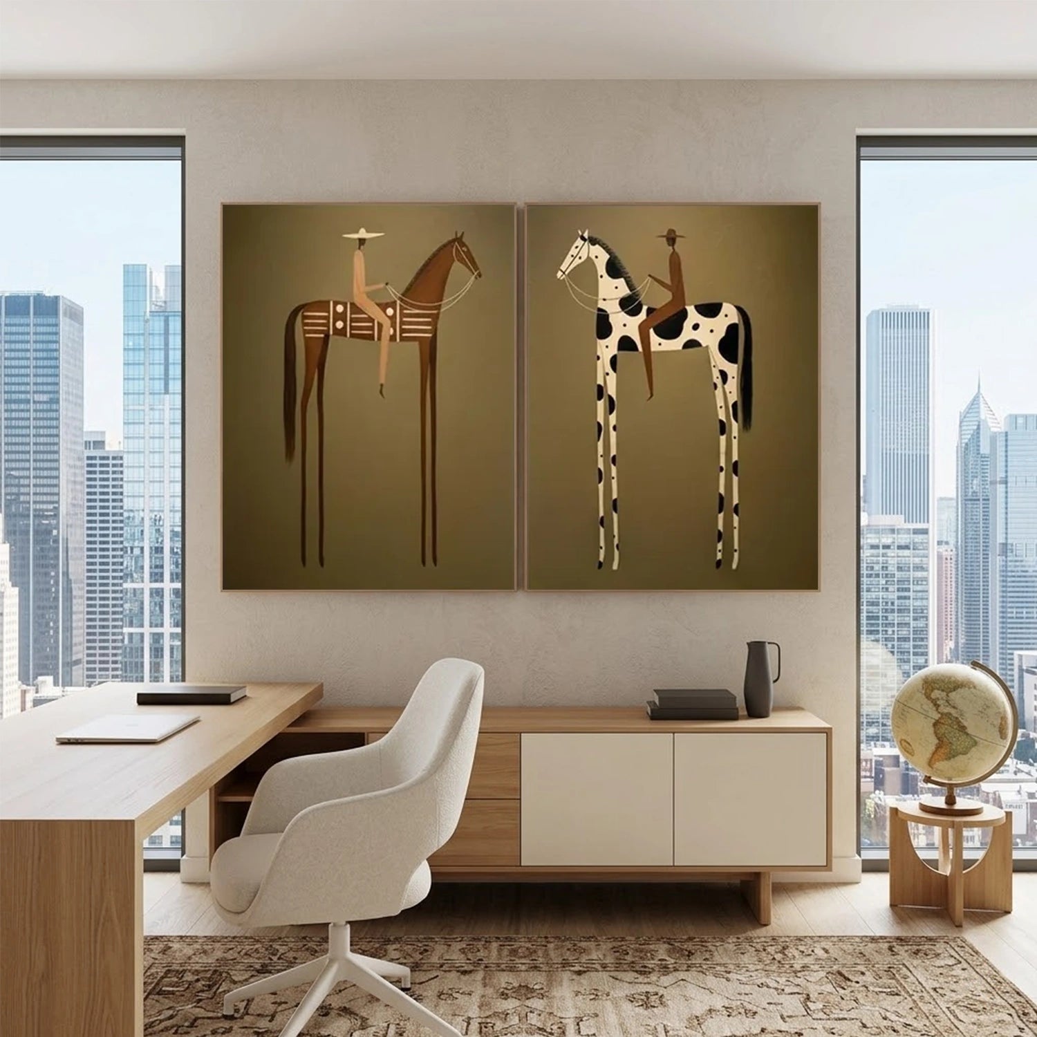 Vintage Americana Art | Long-Legged Duality