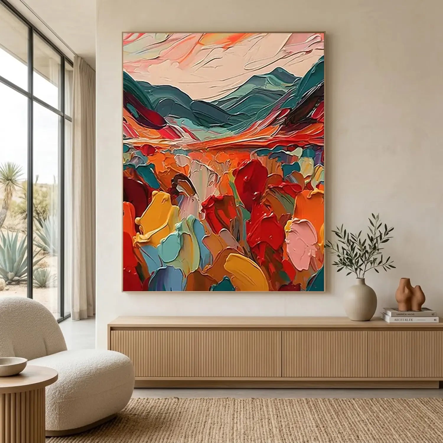 Colorful Abstract Textured Painting Canvas