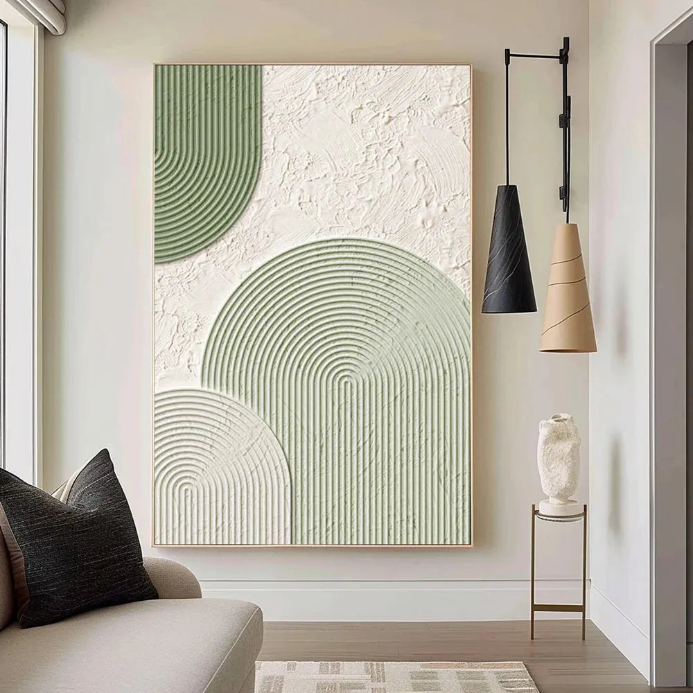 Green Minimalist Textured Painting Canvas #MT090