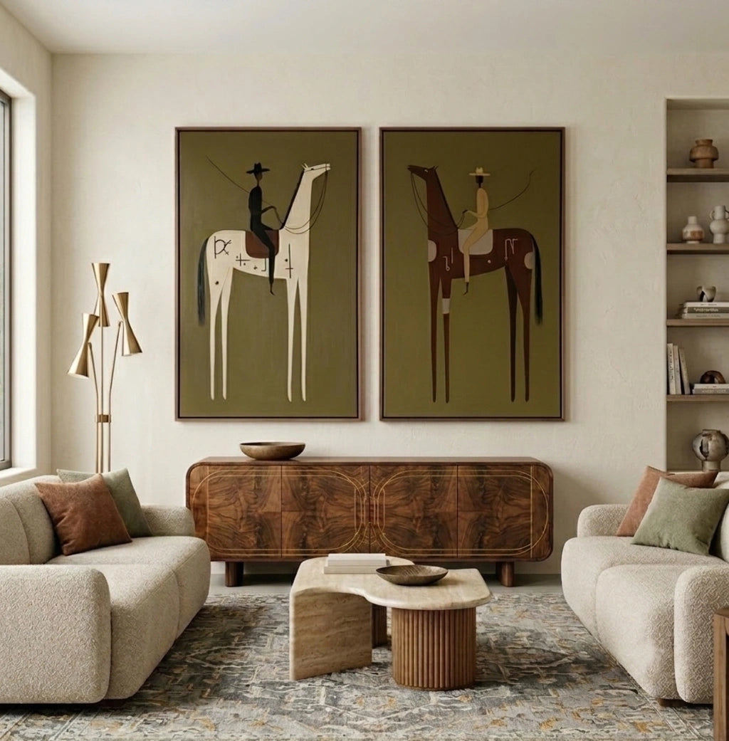 Vintage Americana Art | Guardians' Pause