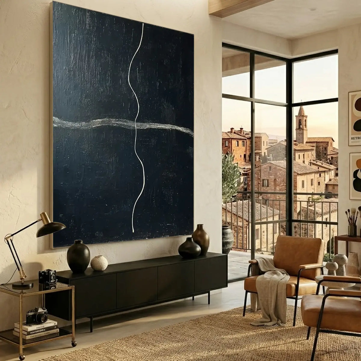 Black and White Minimalist Canvas Art #MM011
