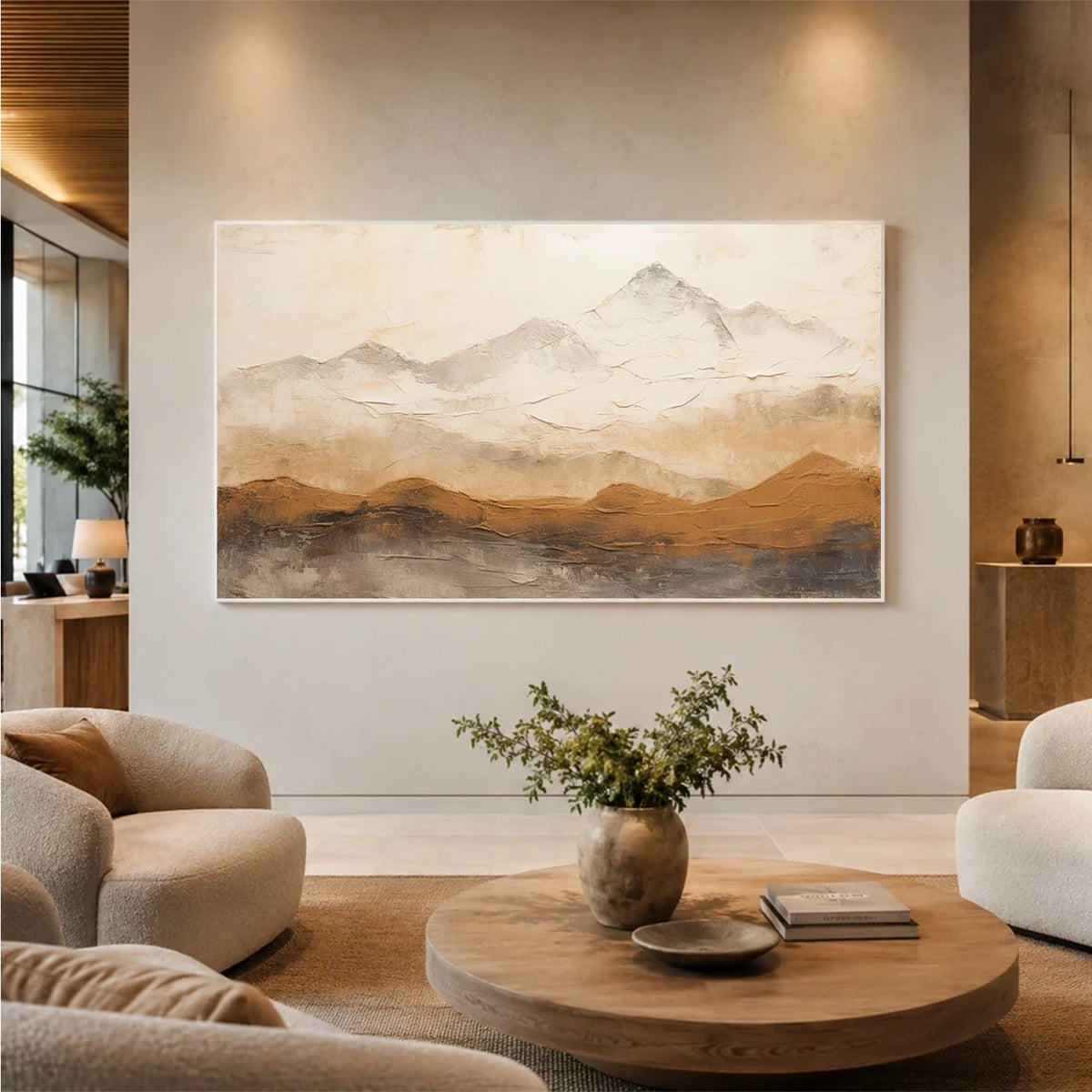 Abstract Mountain Textured Canvas Art #MM026