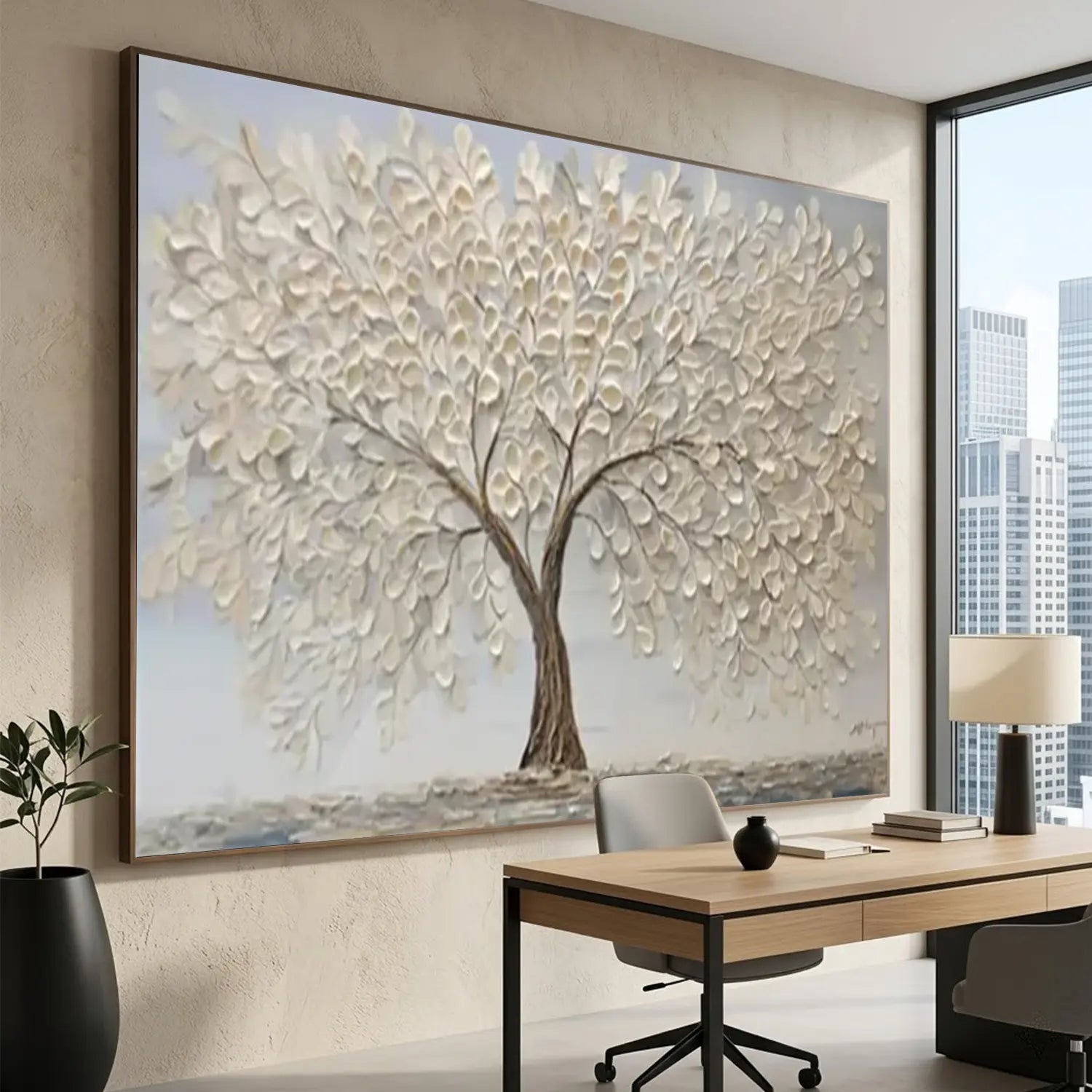 Flower & Tree Abstract Texture Canvas Art