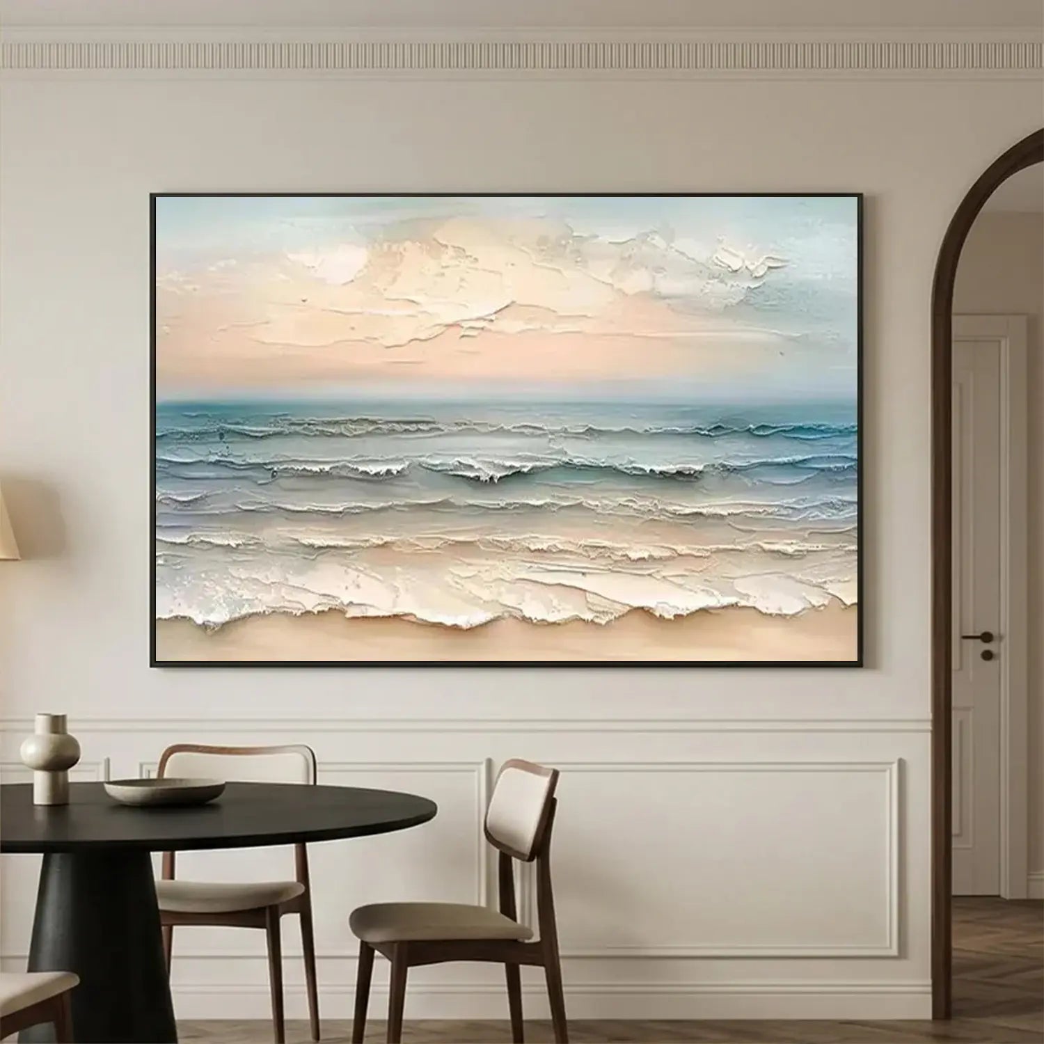 Ocean And Sky Textured Painting Canvas