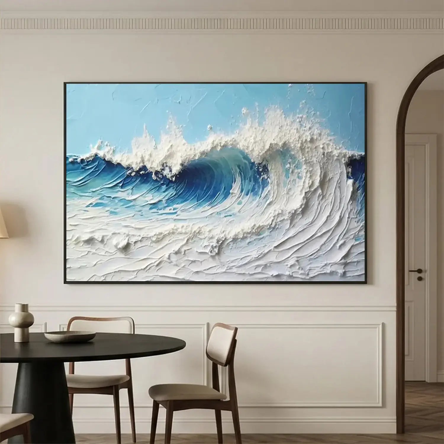 Ocean And Sky Textured Painting Canvas