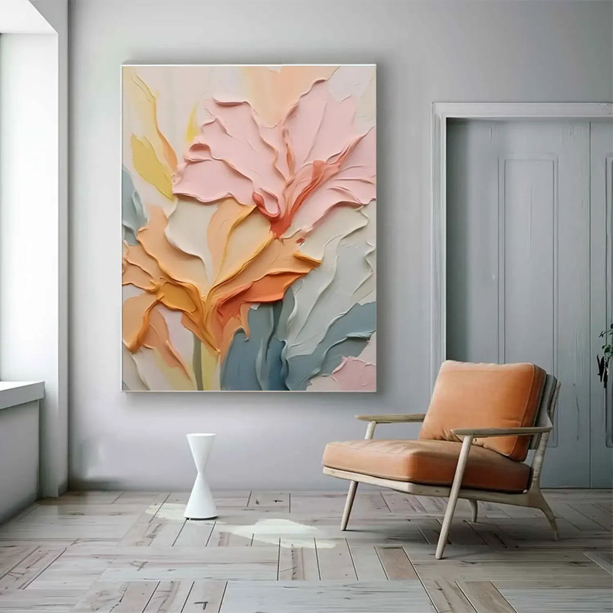 Colorful Flower Textured Painting Canvas #FT057