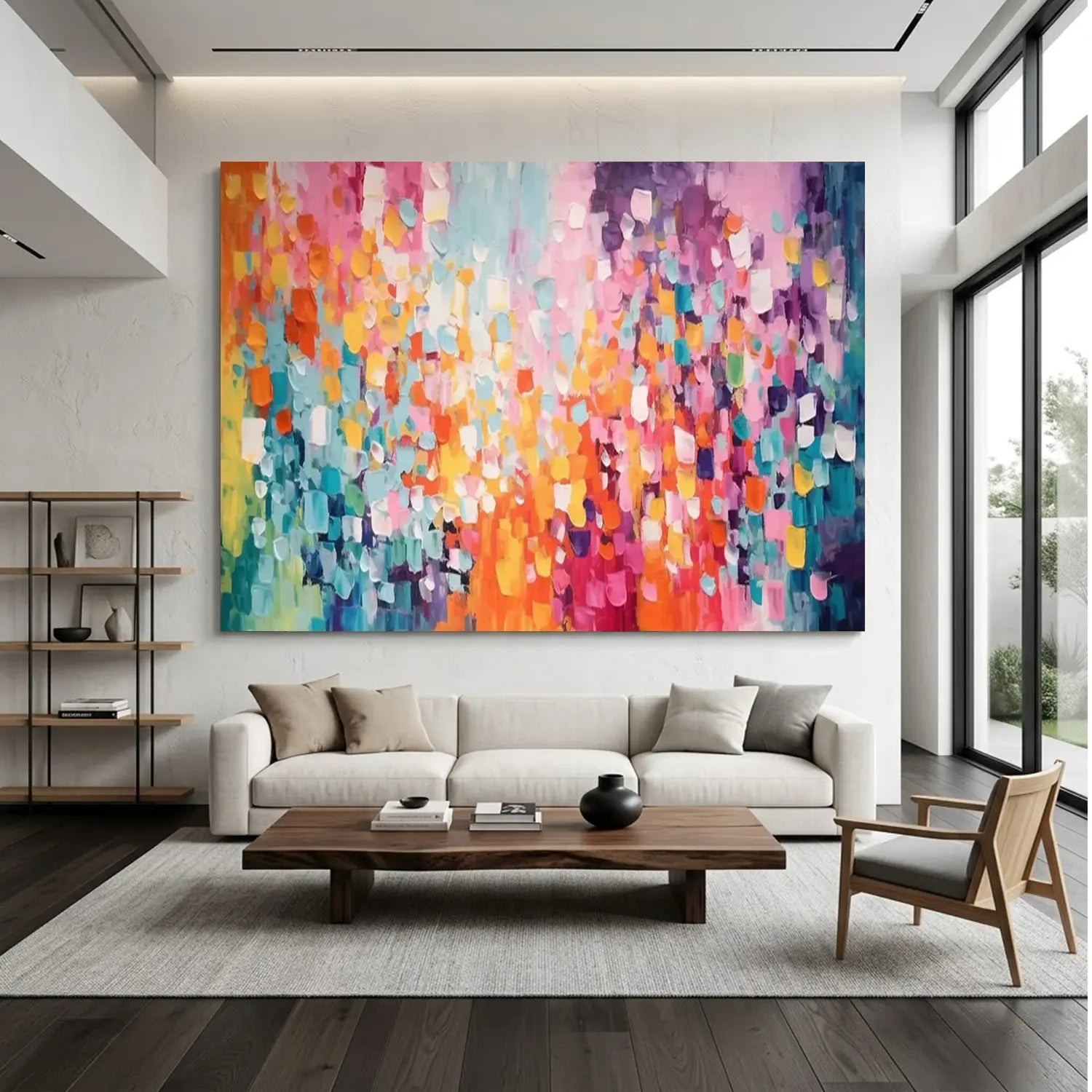 Colorful Abstract Textured Painting Canvas