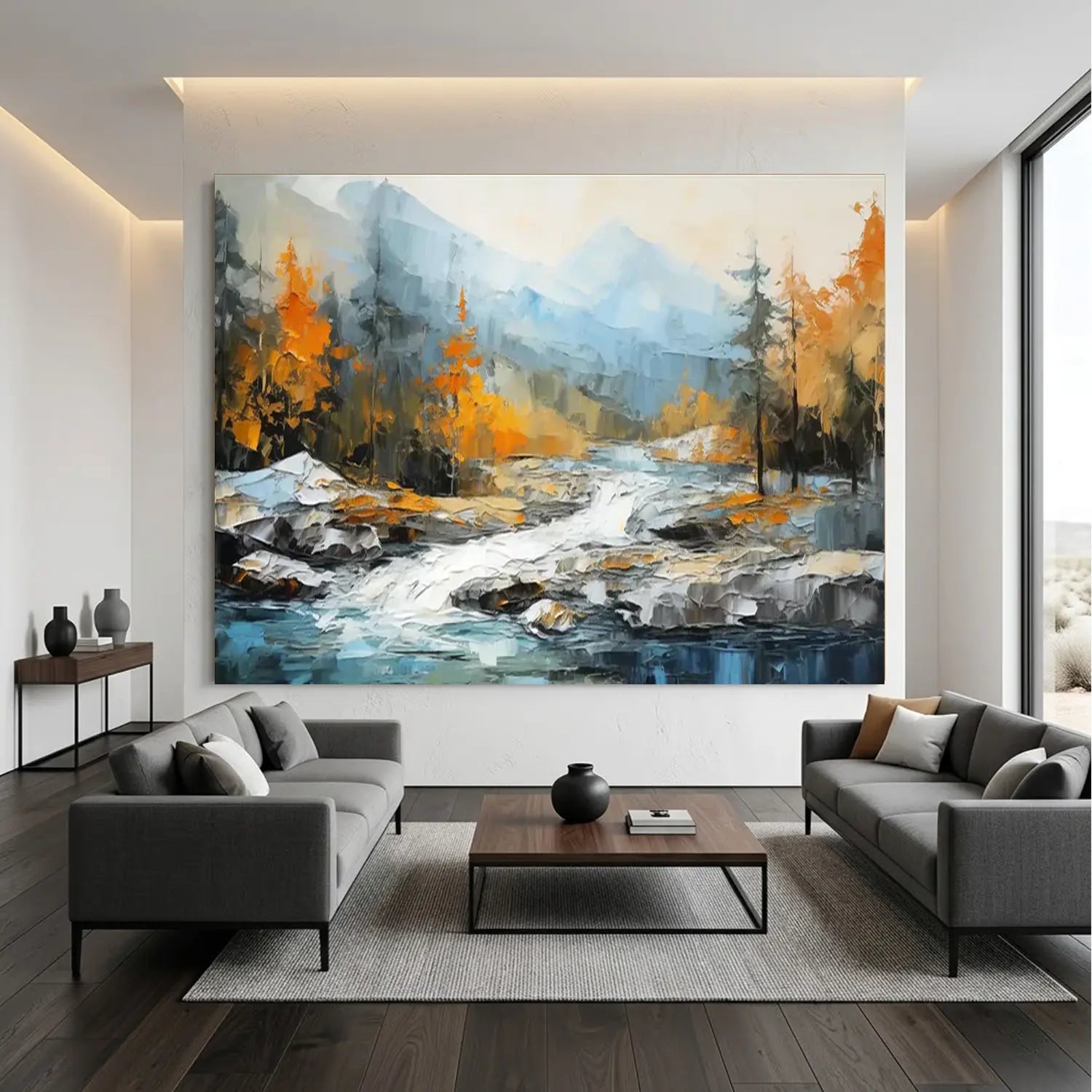Colorful Tree Textured Painting Canvas