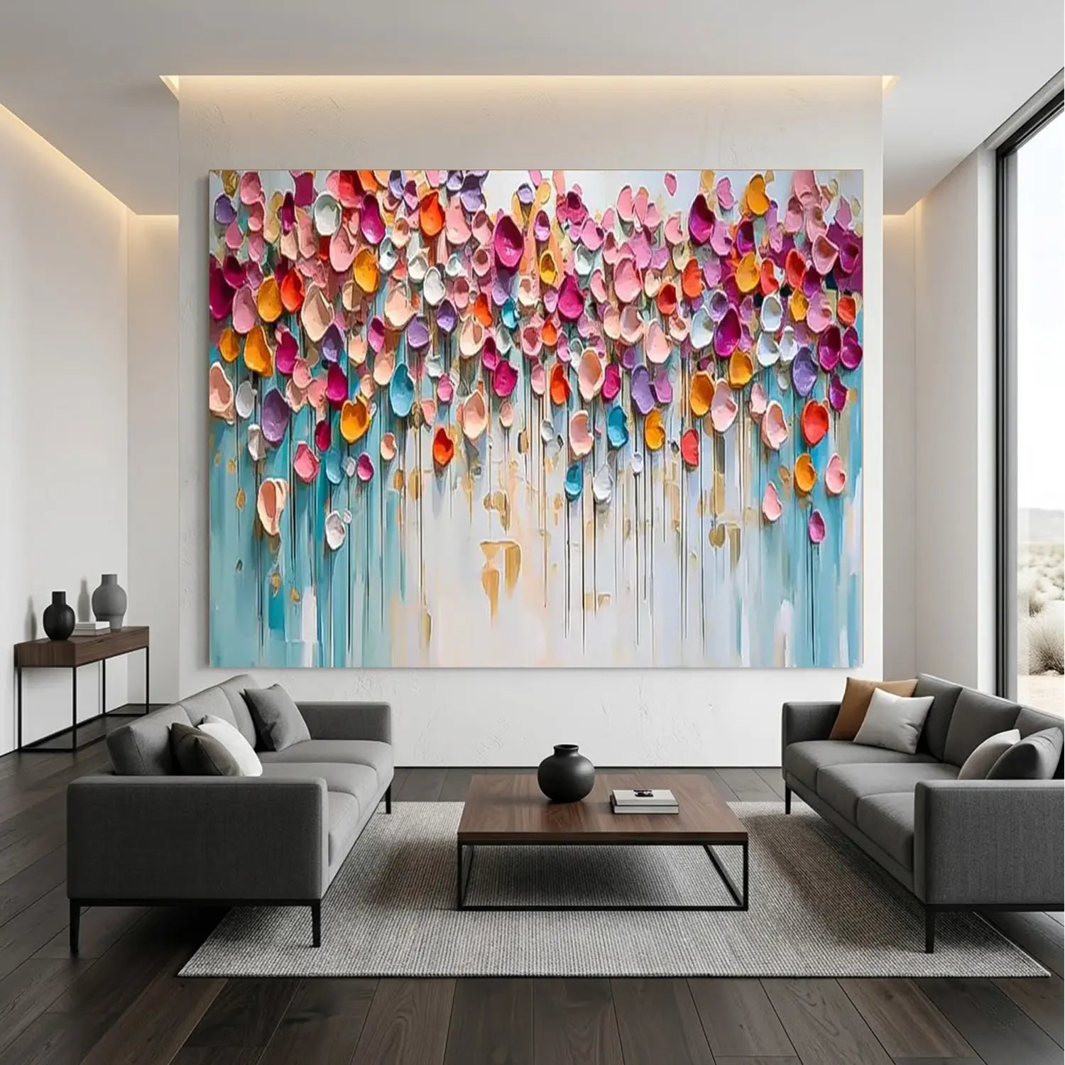 Colorful Abstract Textured Painting Canvas