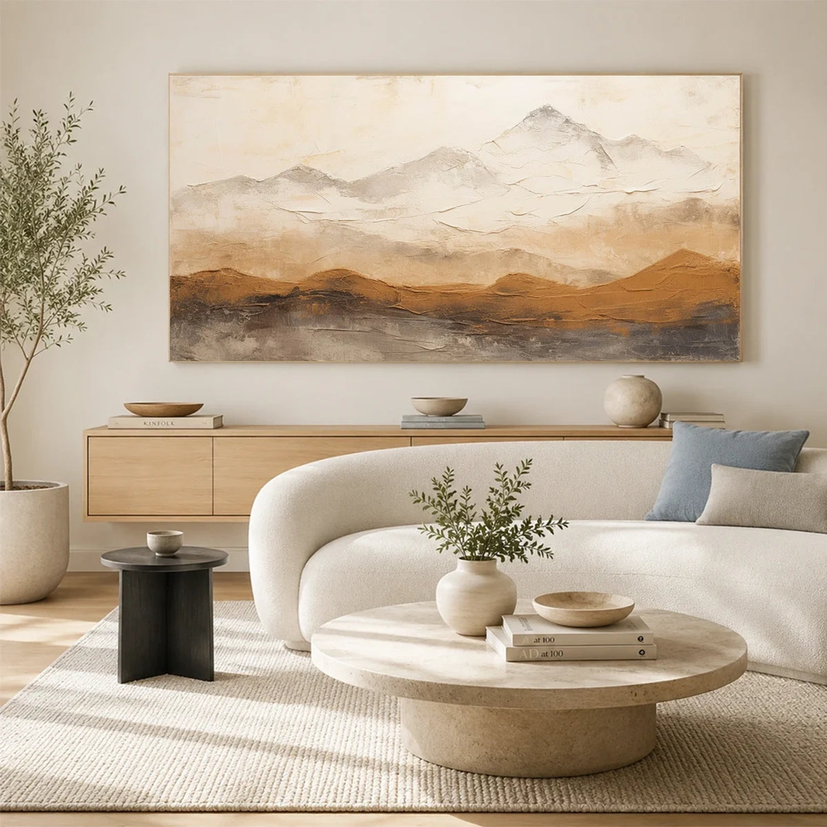 Abstract Mountain Textured Canvas Art #MM026