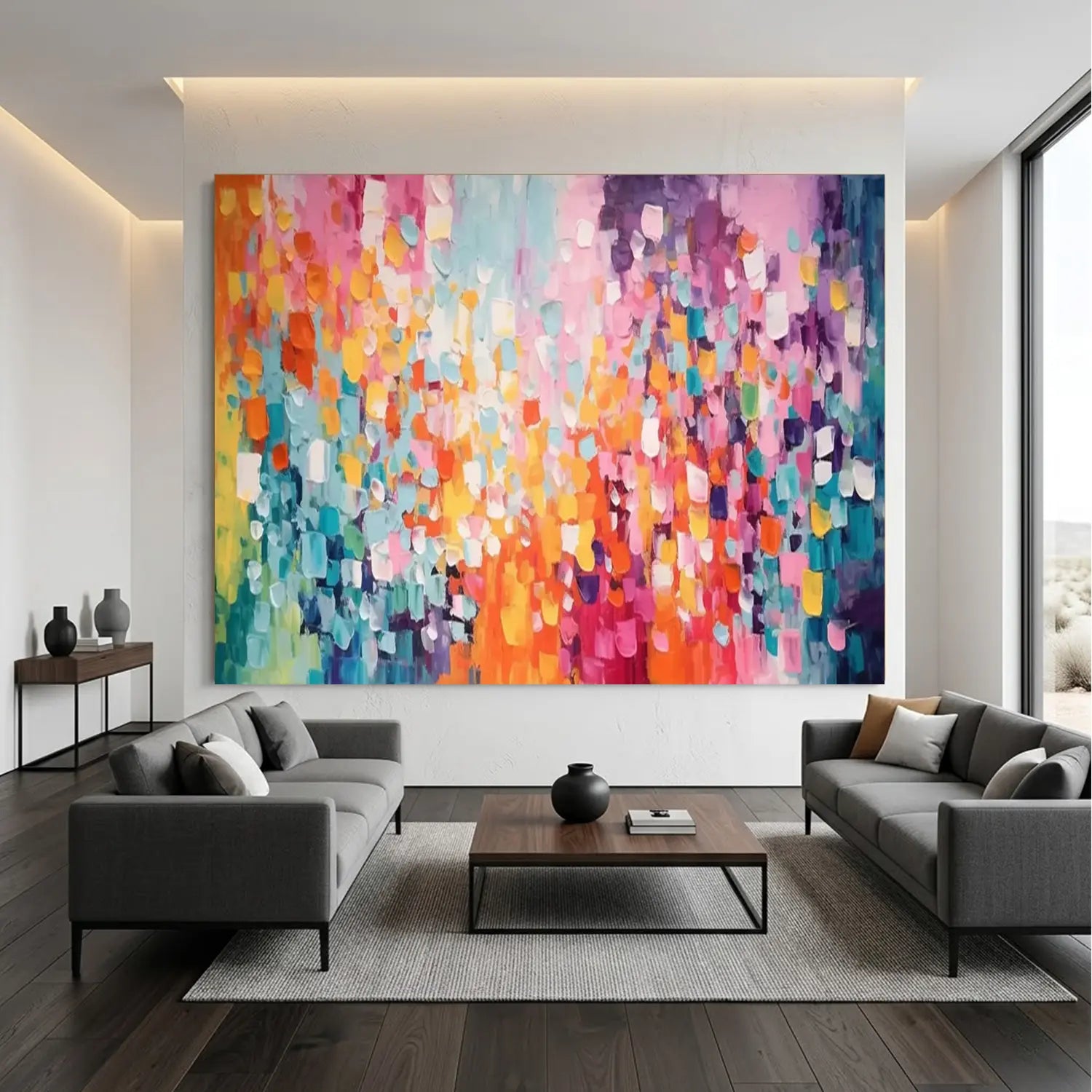 Colorful Abstract Textured Painting Canvas