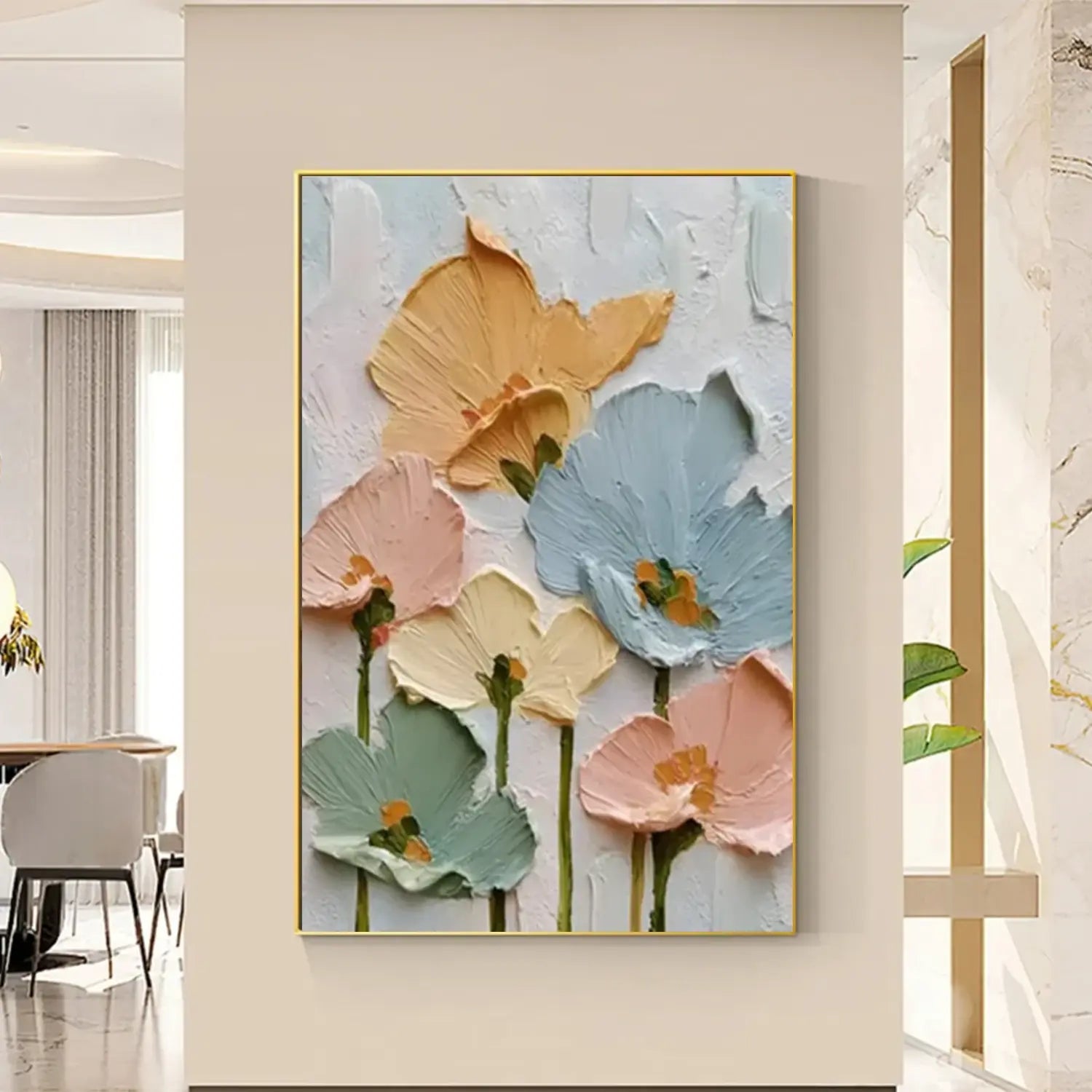 Flower Abstract Textured Wall Art #FT058