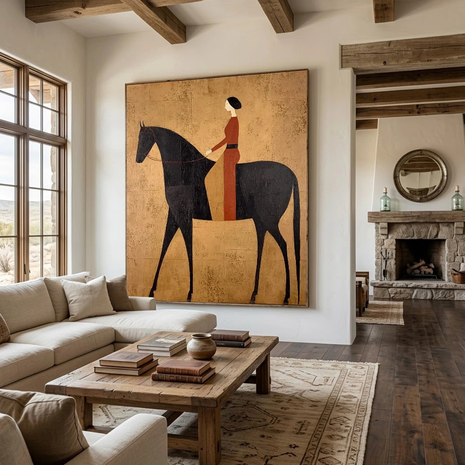 Vintage Americana Art | Crimson Elegance