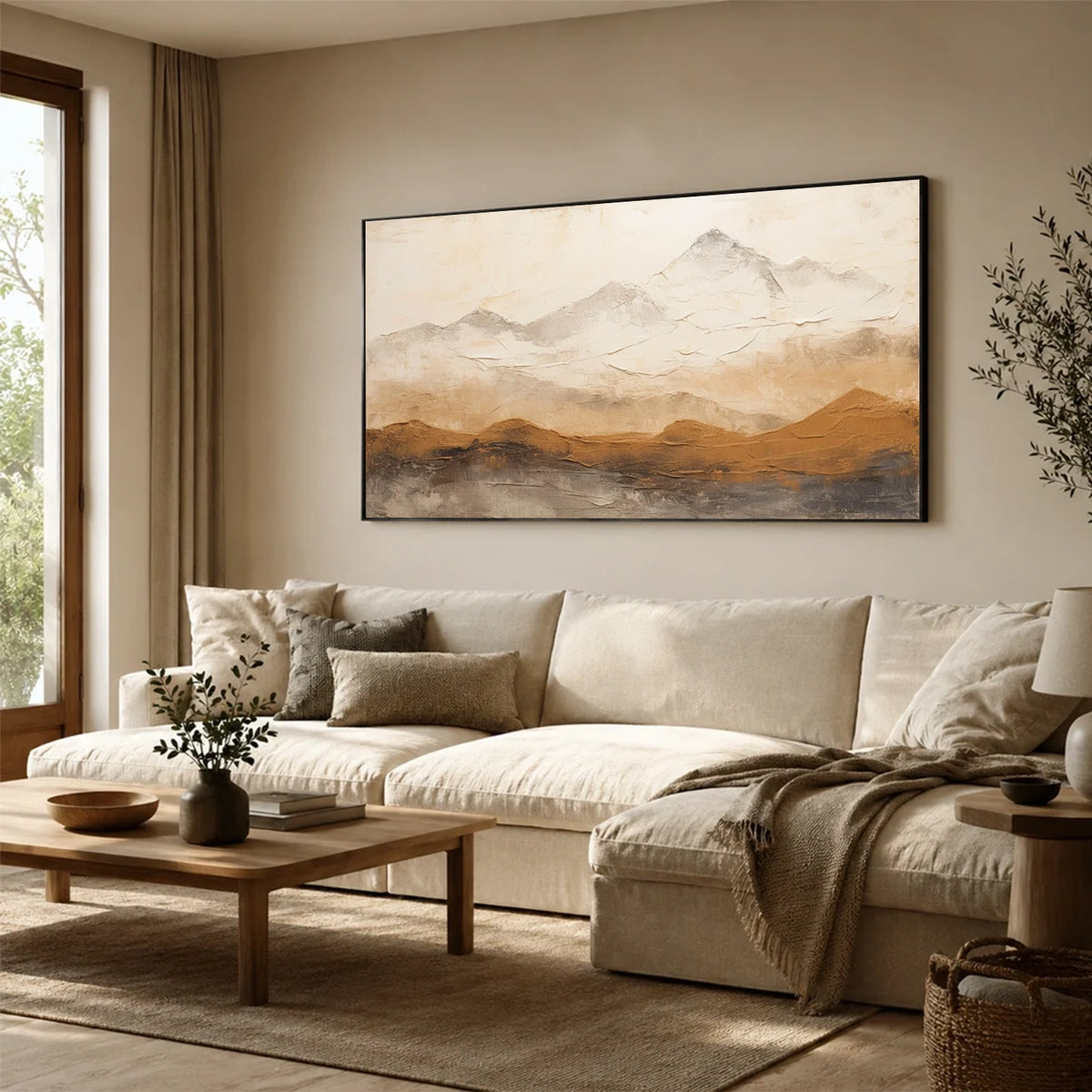 Abstract Mountain Textured Canvas Art #MM026